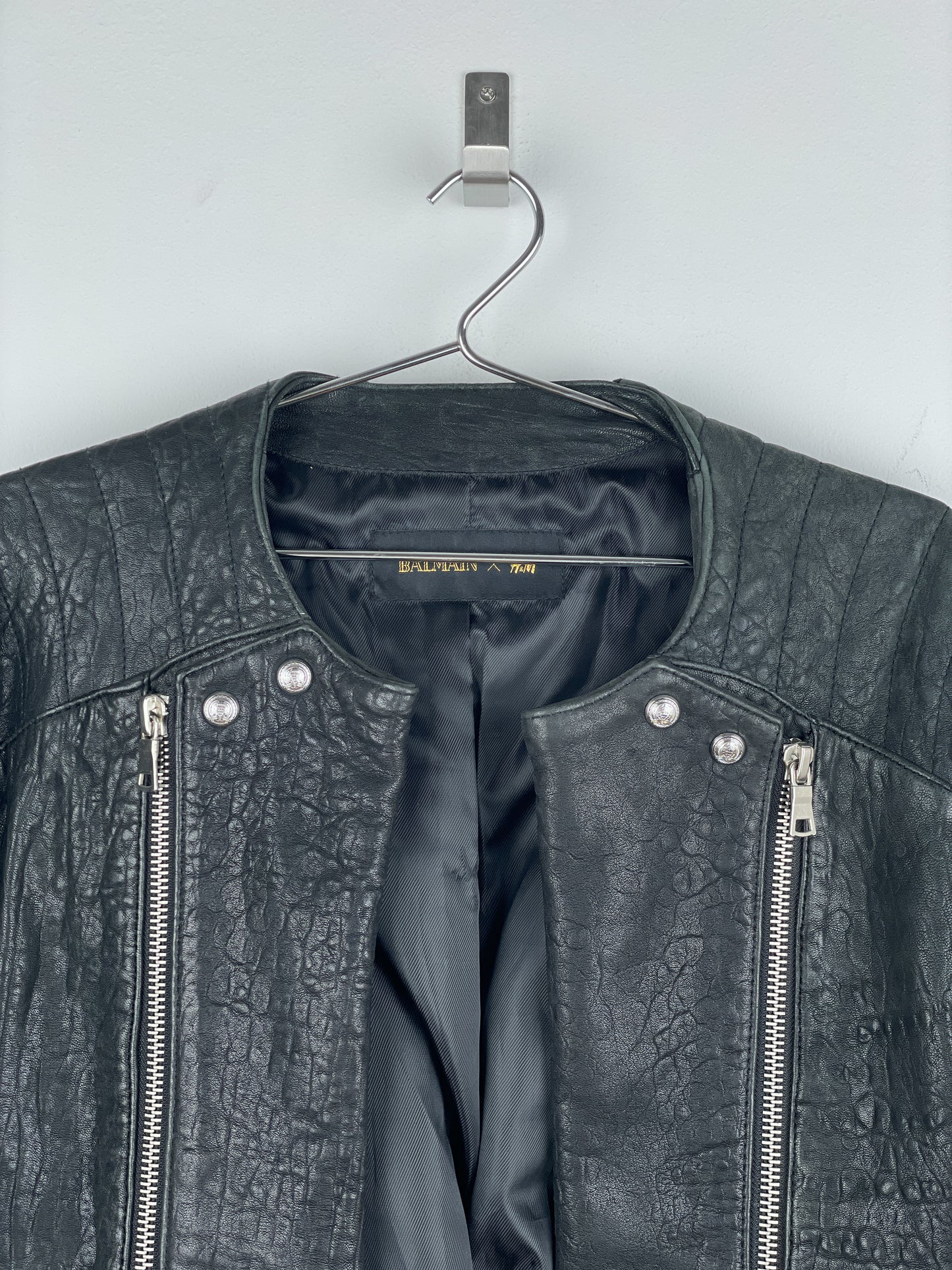 Balmain x H&M AW15 Double-Zipper Biker Leather Jacket