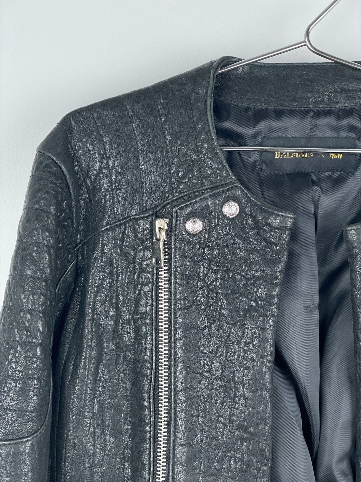 Balmain x H&M AW15 Double-Zipper Biker Leather Jacket