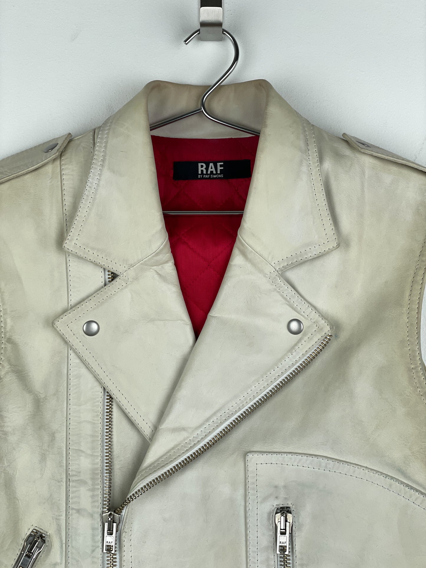 RAF by Raf Simons AW05 Sleeveless Leather Moto Biker Vest