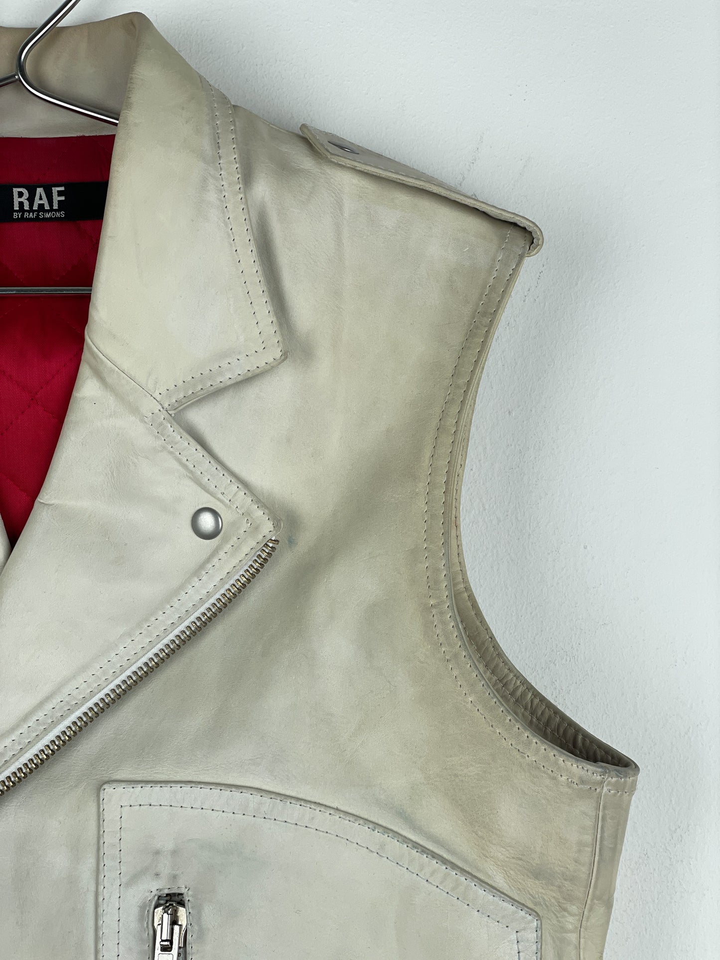 RAF by Raf Simons AW05 Sleeveless Leather Moto Biker Vest