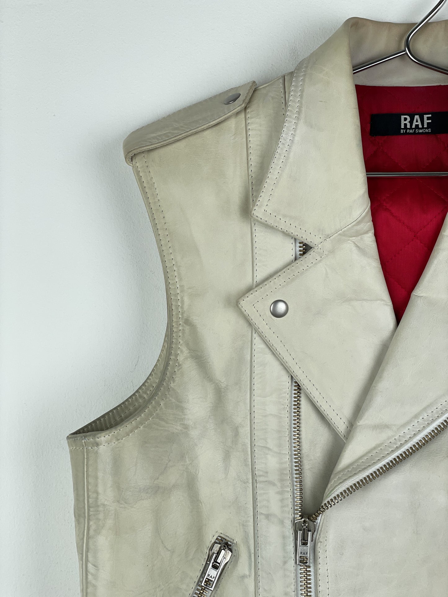 RAF by Raf Simons AW05 Sleeveless Leather Moto Biker Vest
