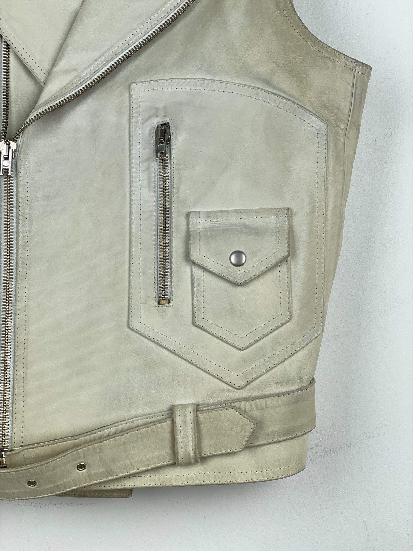 RAF by Raf Simons AW05 Sleeveless Leather Moto Biker Vest