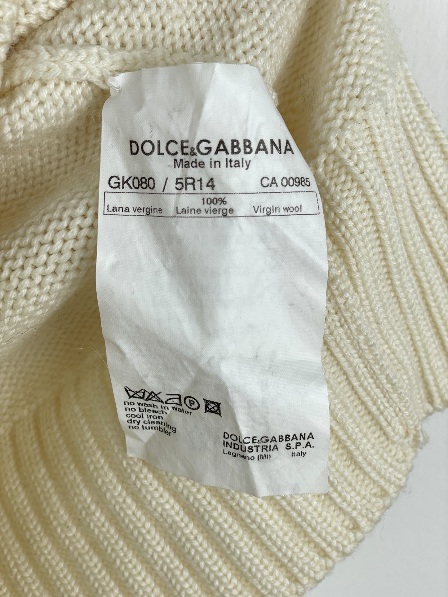 Dolce & Gabbana AW03 Spiral-Zip Knit Sweater