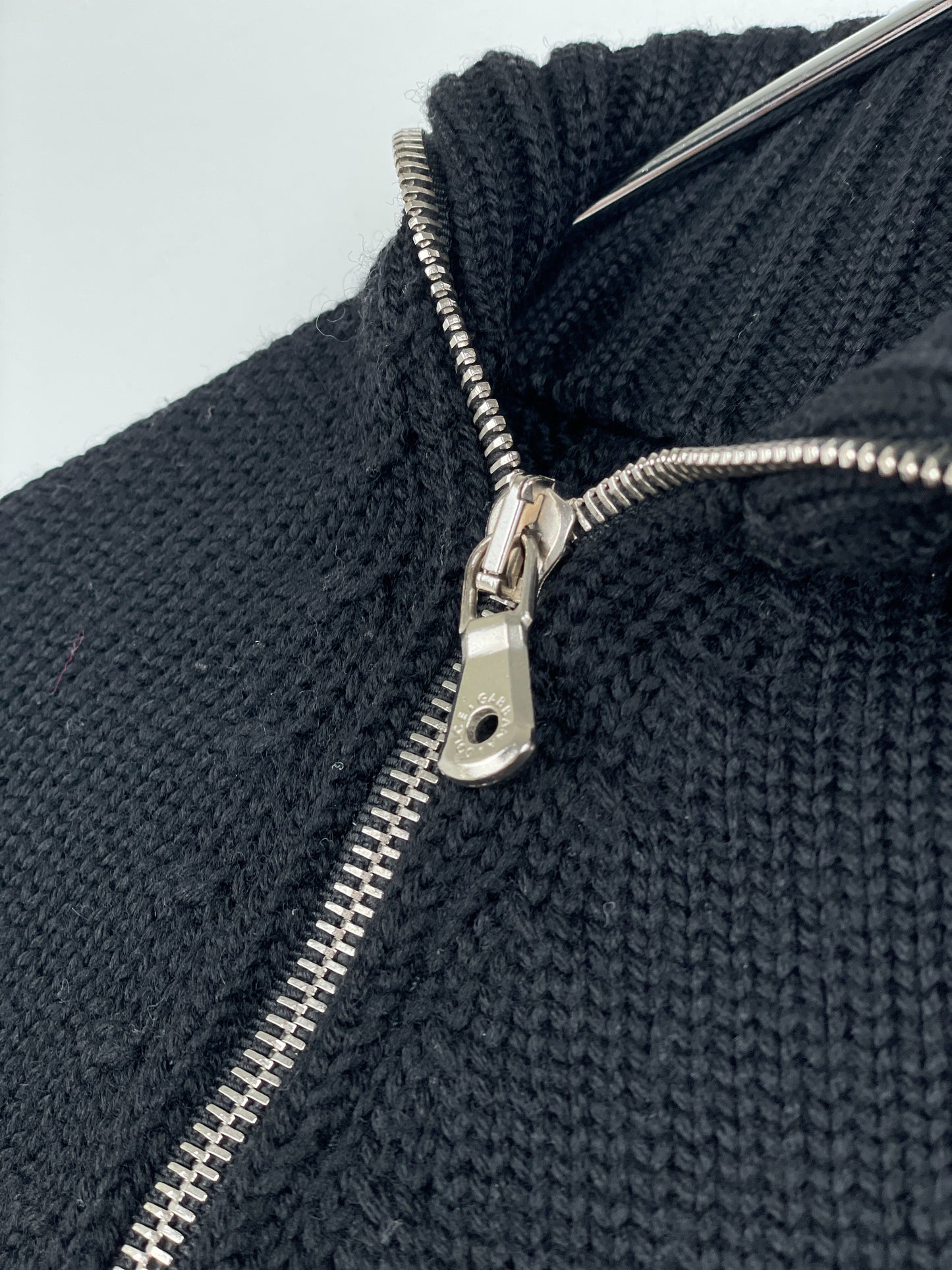 Dolce & Gabbana AW03 Spiral Zip Knit Turtleneck Sweater