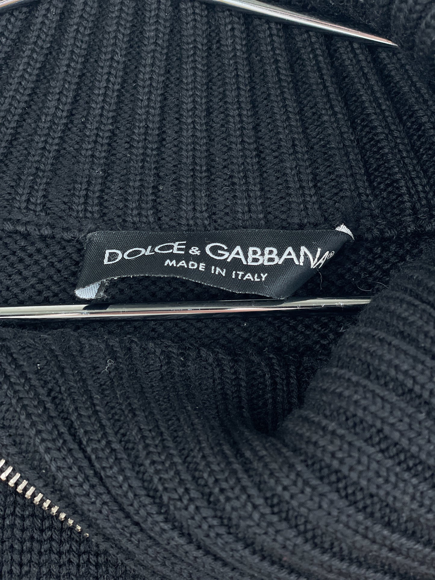Dolce & Gabbana AW03 Spiral Zip Knit Turtleneck Sweater