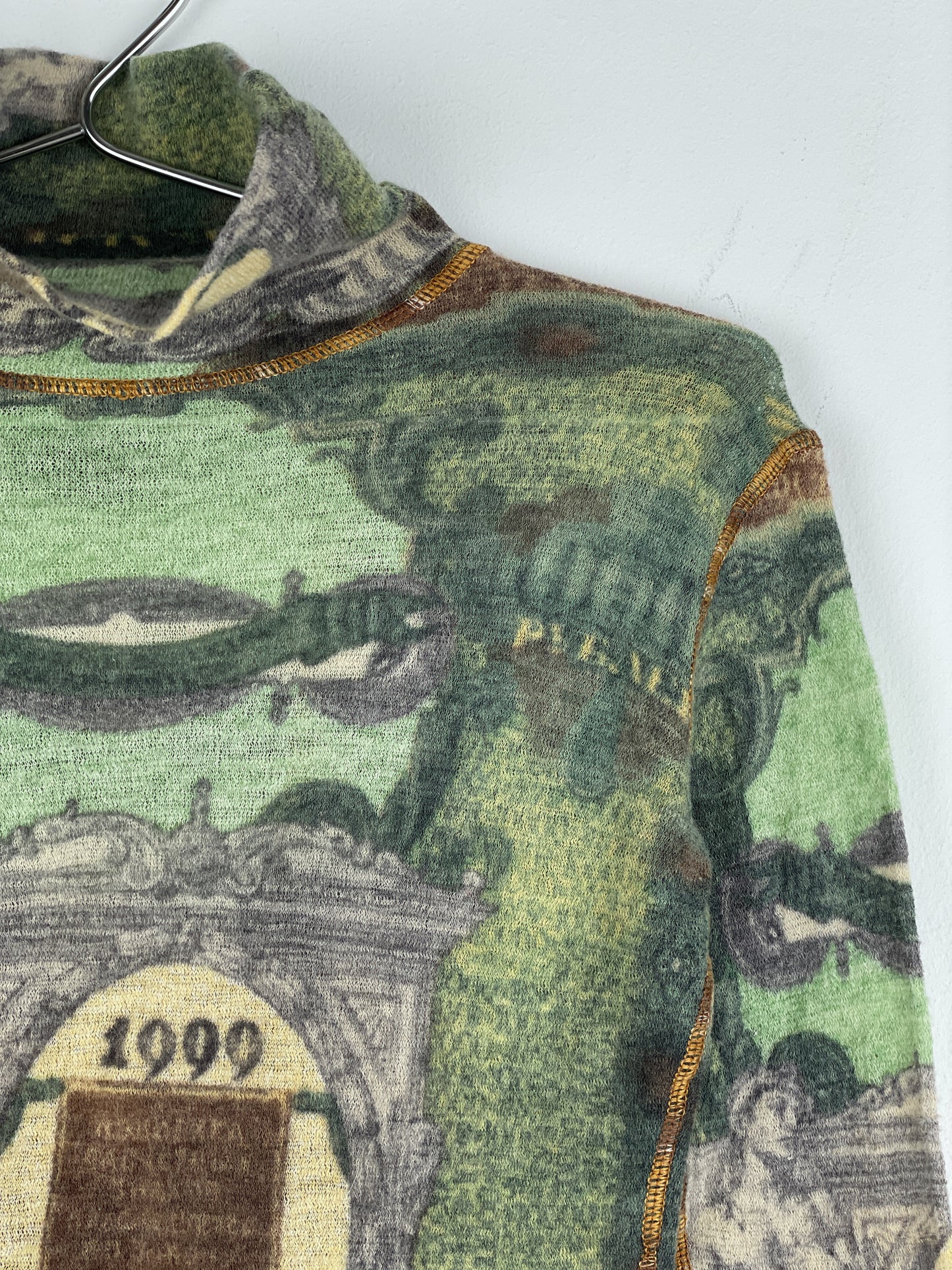 Jean Paul Gaultier SS94 'Les Tatouages' Banknote Turtleneck Sweater