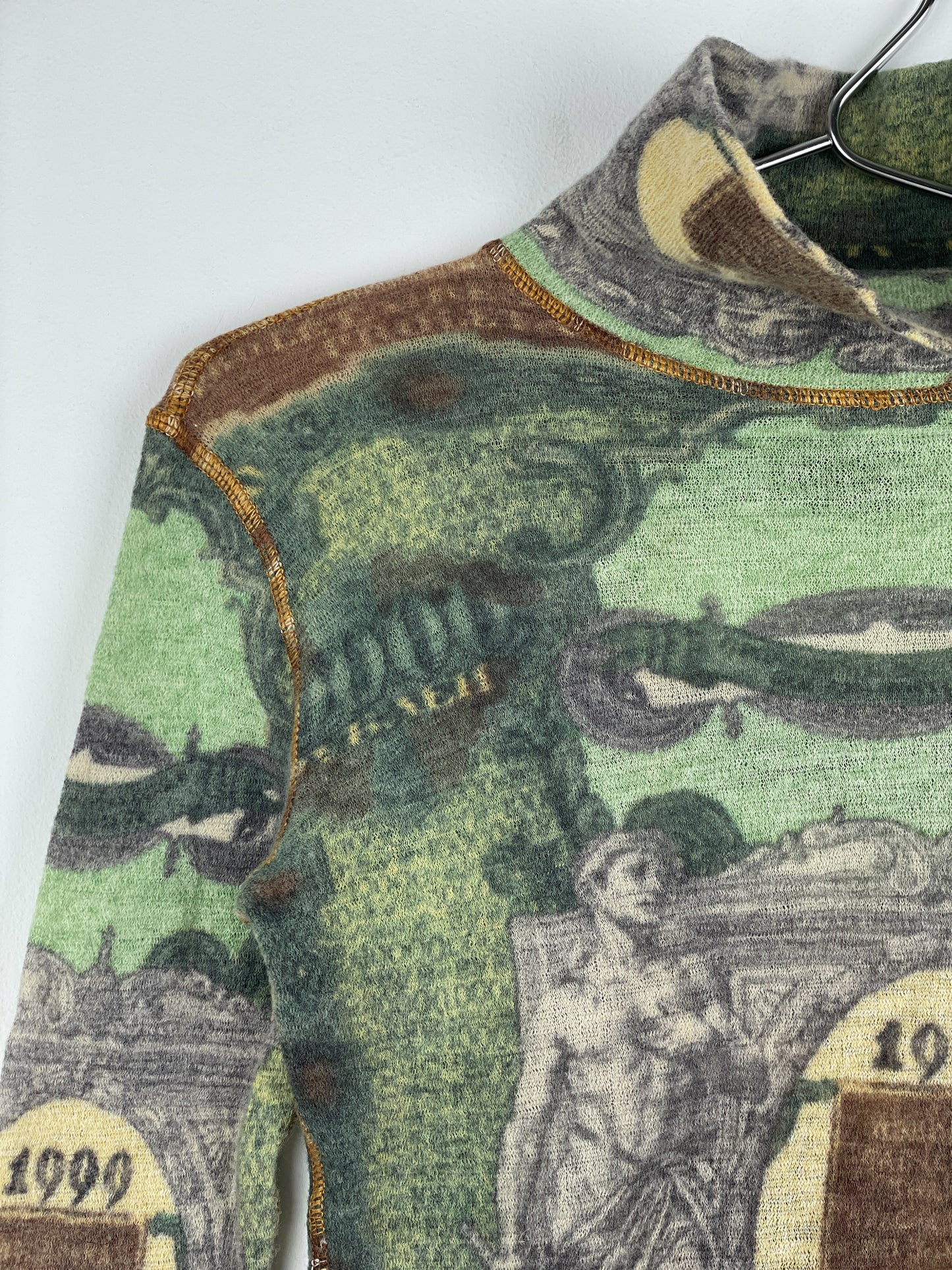 Jean Paul Gaultier SS94 'Les Tatouages' Banknote Turtleneck Sweater