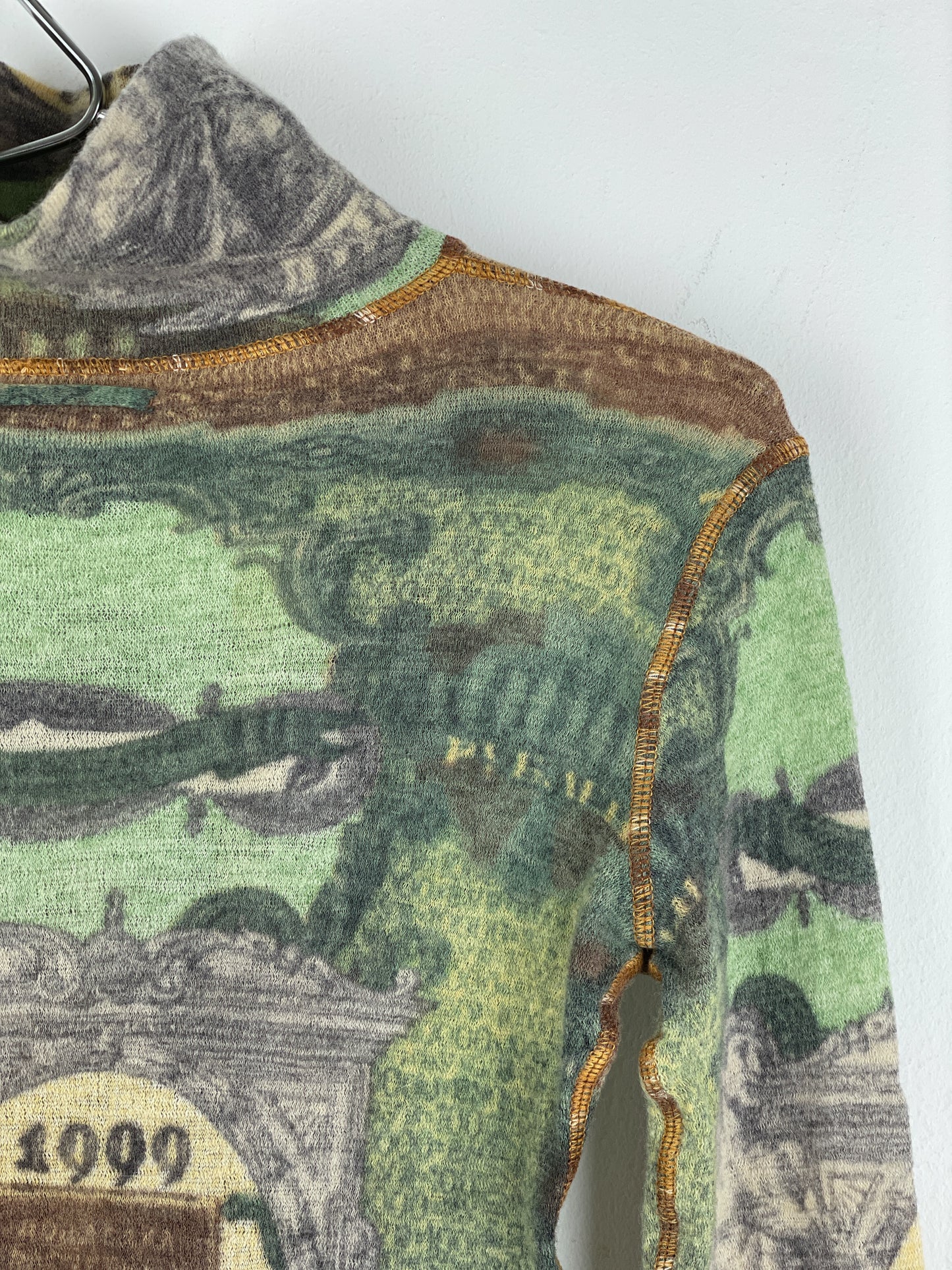 Jean Paul Gaultier SS94 'Les Tatouages' Banknote Turtleneck Sweater