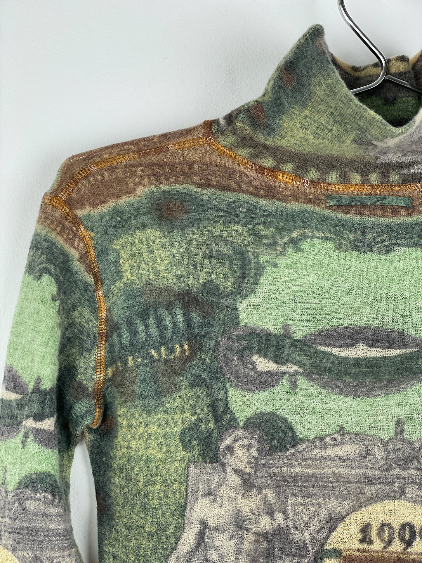 Jean Paul Gaultier SS94 'Les Tatouages' Banknote Turtleneck Sweater