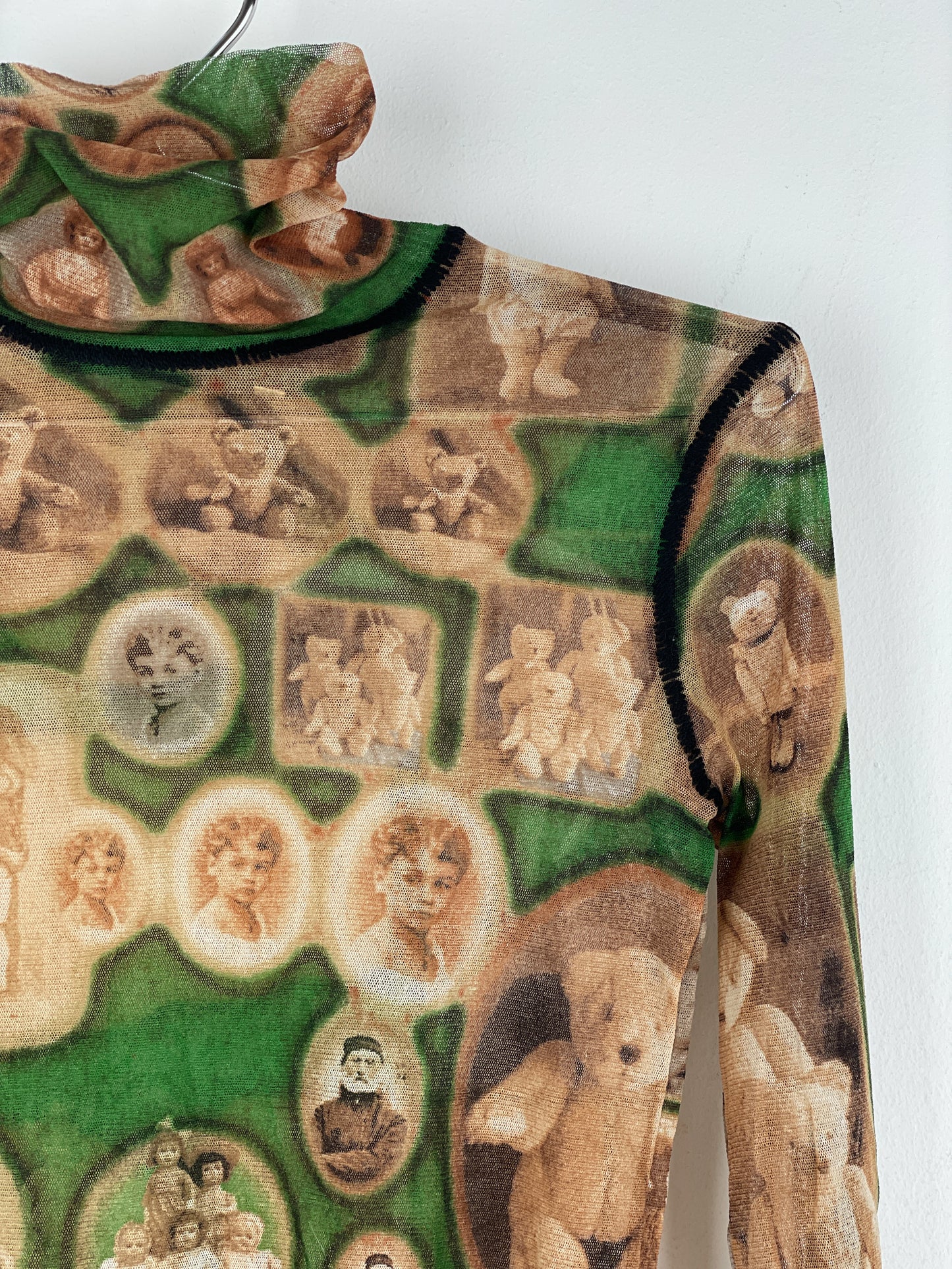 Jean Paul Gaultier 1990s Doll/Teddy Museum Turtleneck Mesh Longsleeve