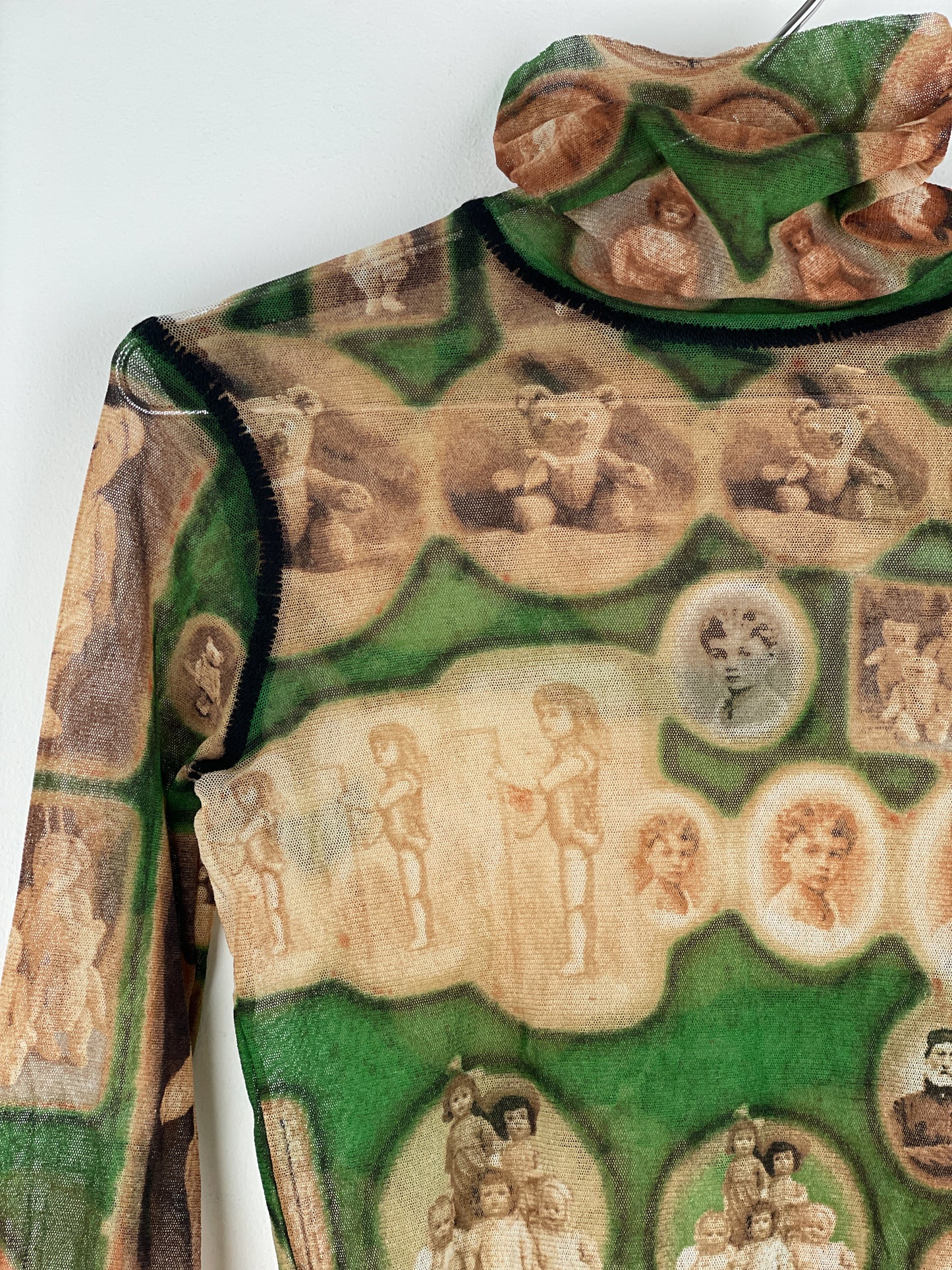 Jean Paul Gaultier 1990s Doll/Teddy Museum Turtleneck Mesh Longsleeve