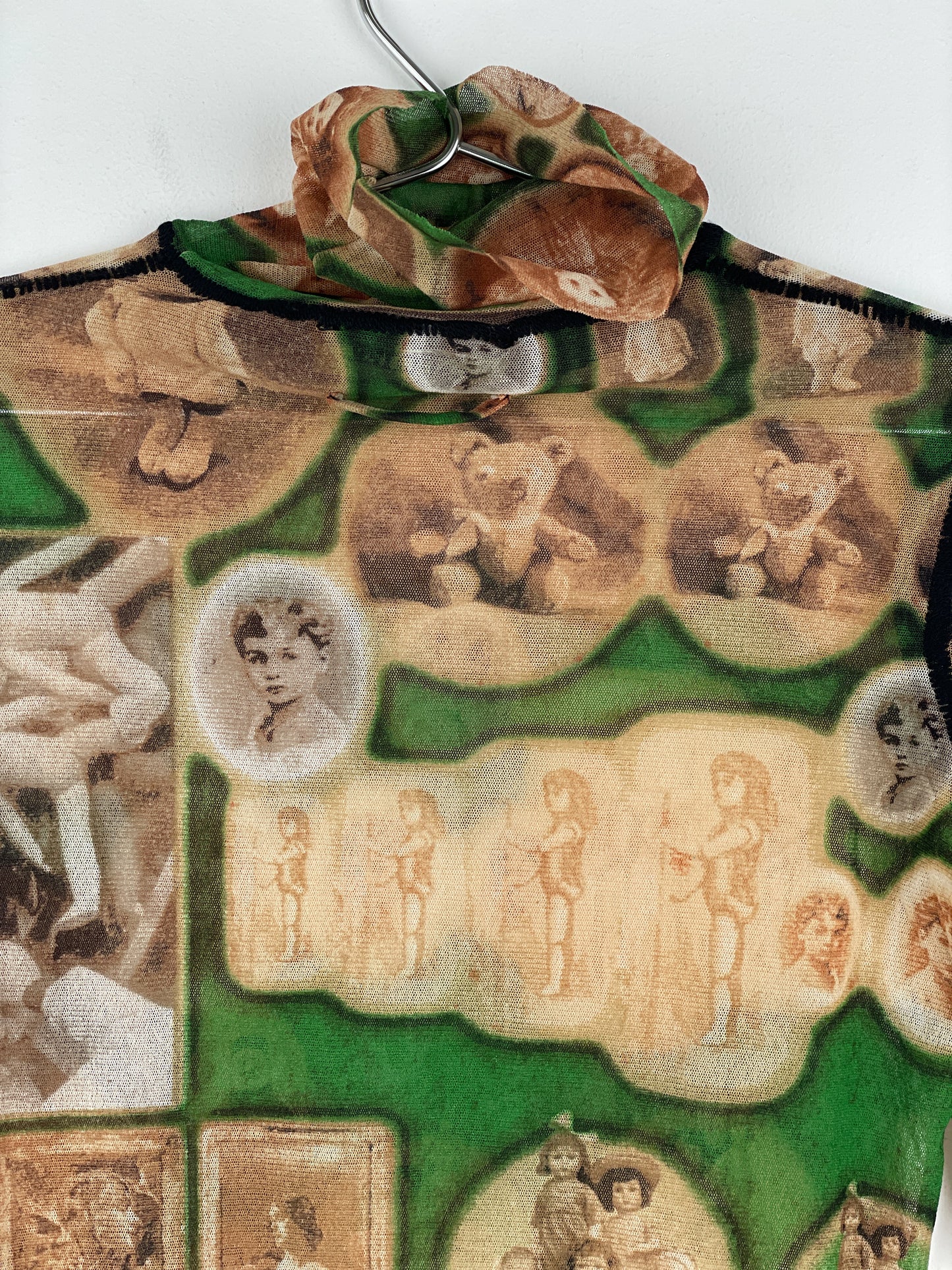 Jean Paul Gaultier 1990s Doll/Teddy Museum Turtleneck Mesh Longsleeve