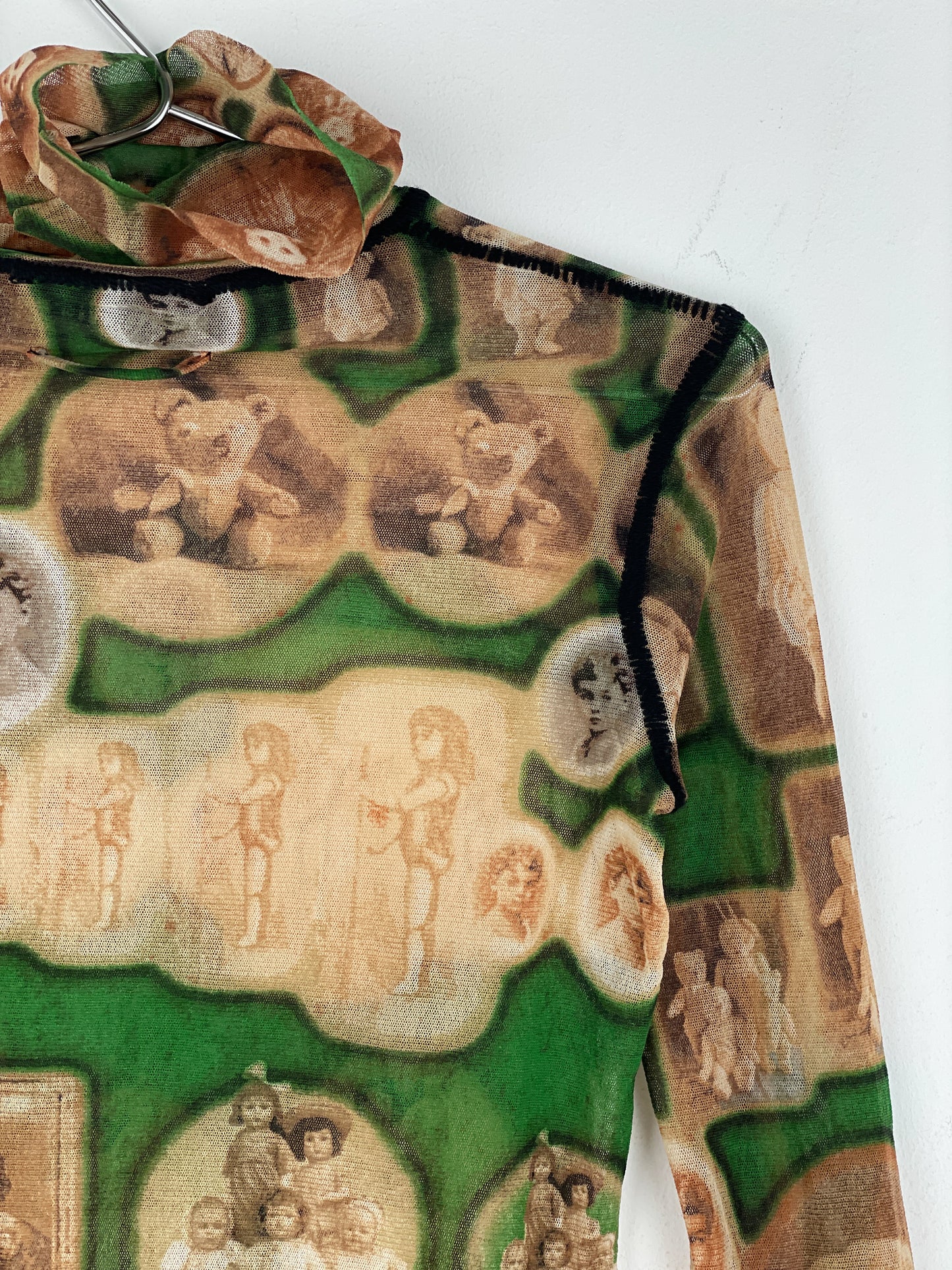 Jean Paul Gaultier 1990s Doll/Teddy Museum Turtleneck Mesh Longsleeve