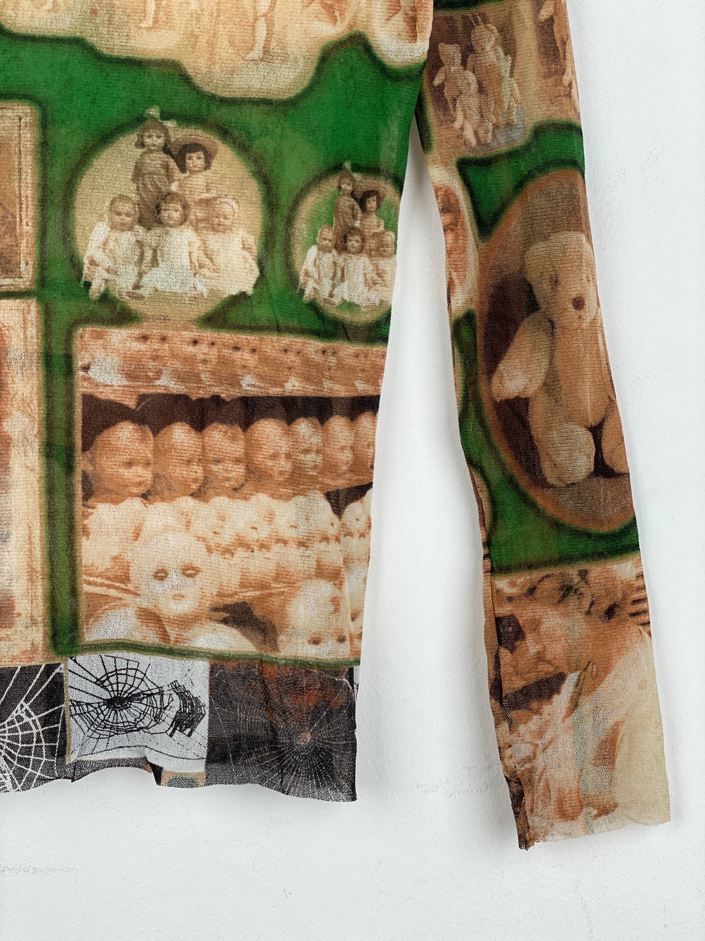 Jean Paul Gaultier 1990s Doll/Teddy Museum Turtleneck Mesh Longsleeve