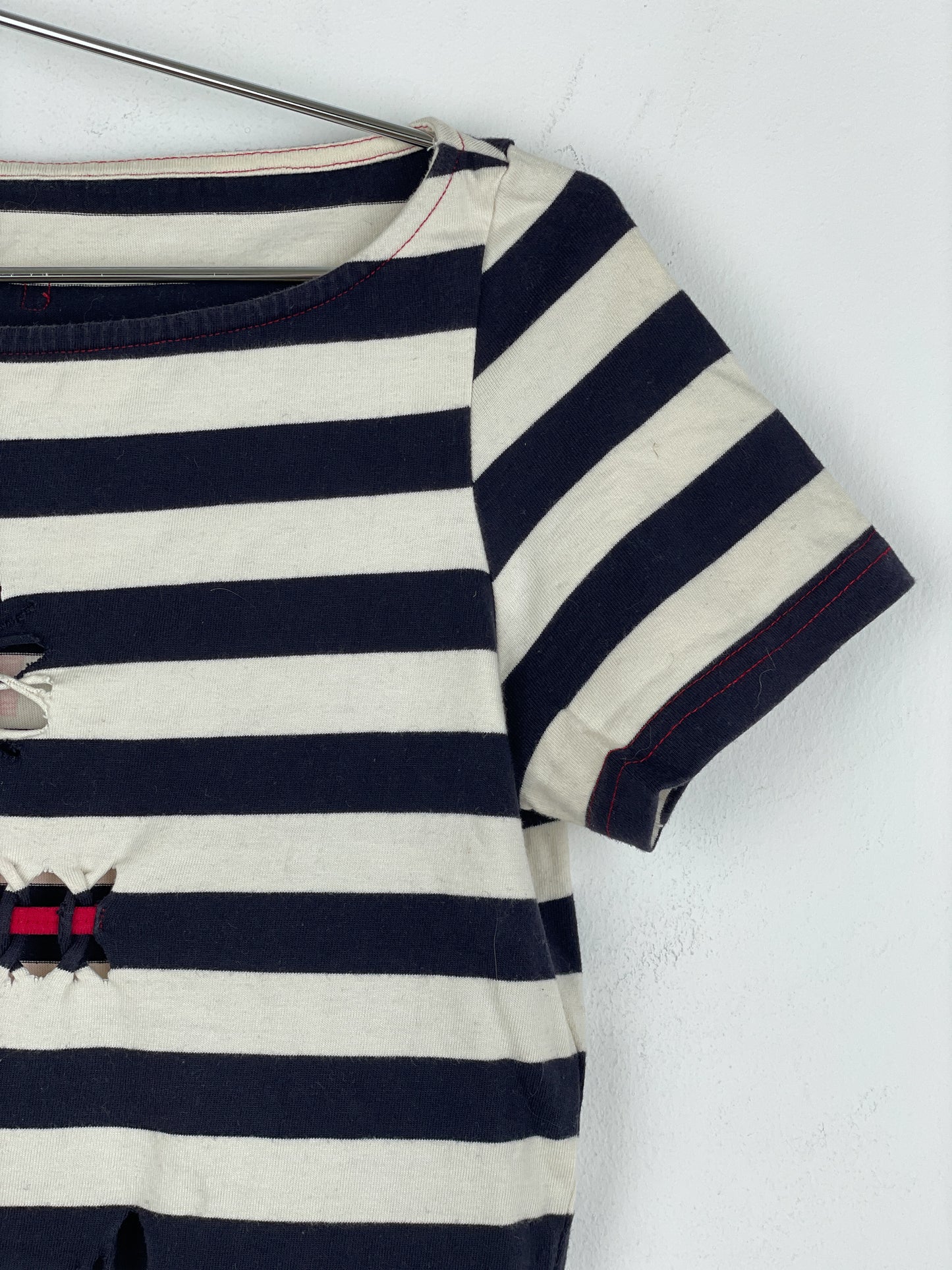 Jean Paul Gaultier 1990s Sailor-Striped Anchor Cutout T-Shirt