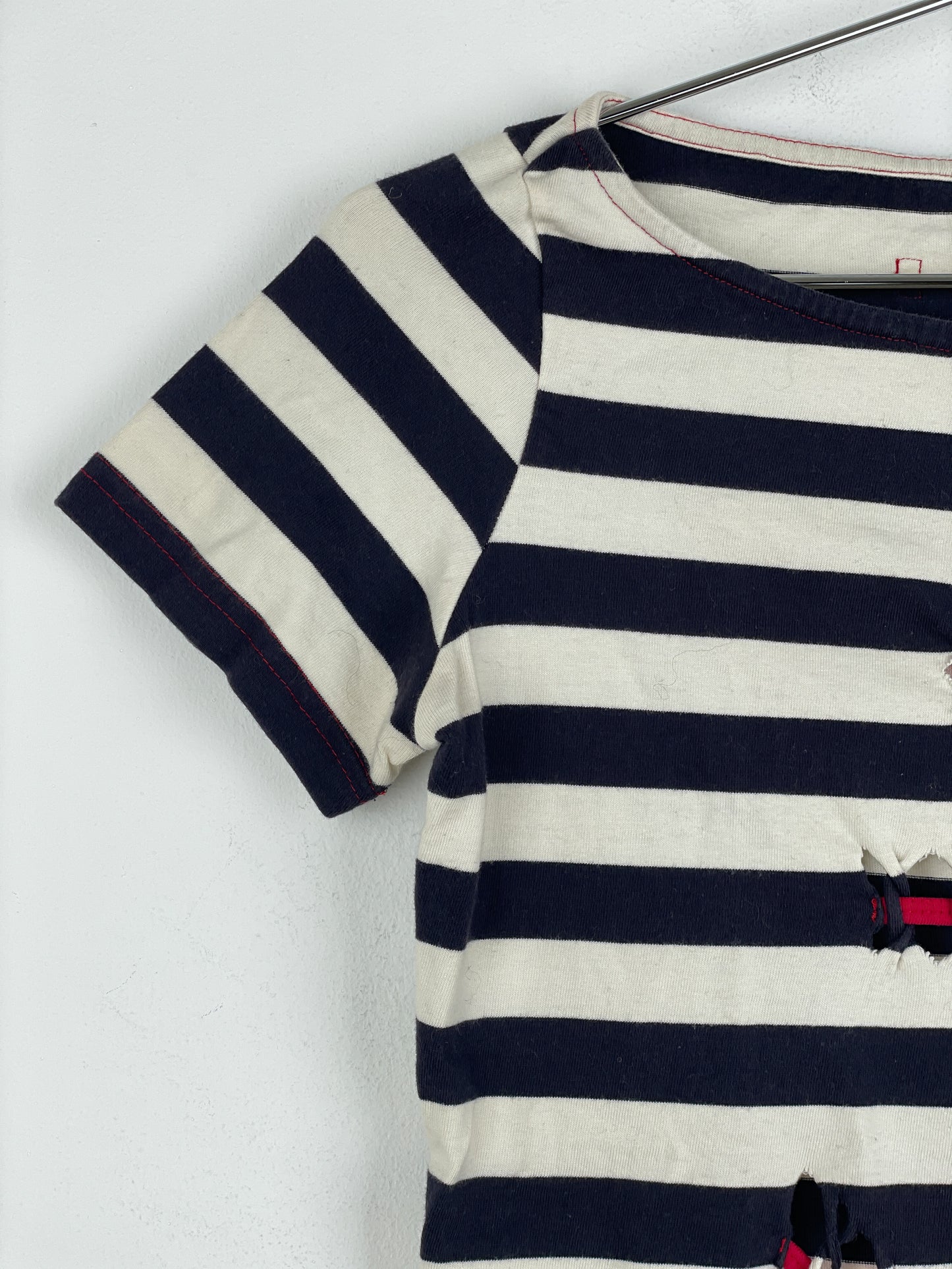 Jean Paul Gaultier 1990s Sailor-Striped Anchor Cutout T-Shirt