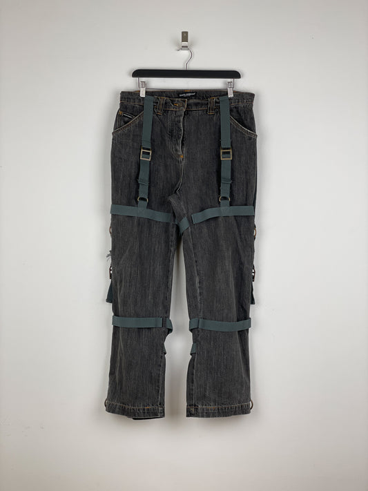 Dolce & Gabbana AW03 Bondage Harness Denim Jeans