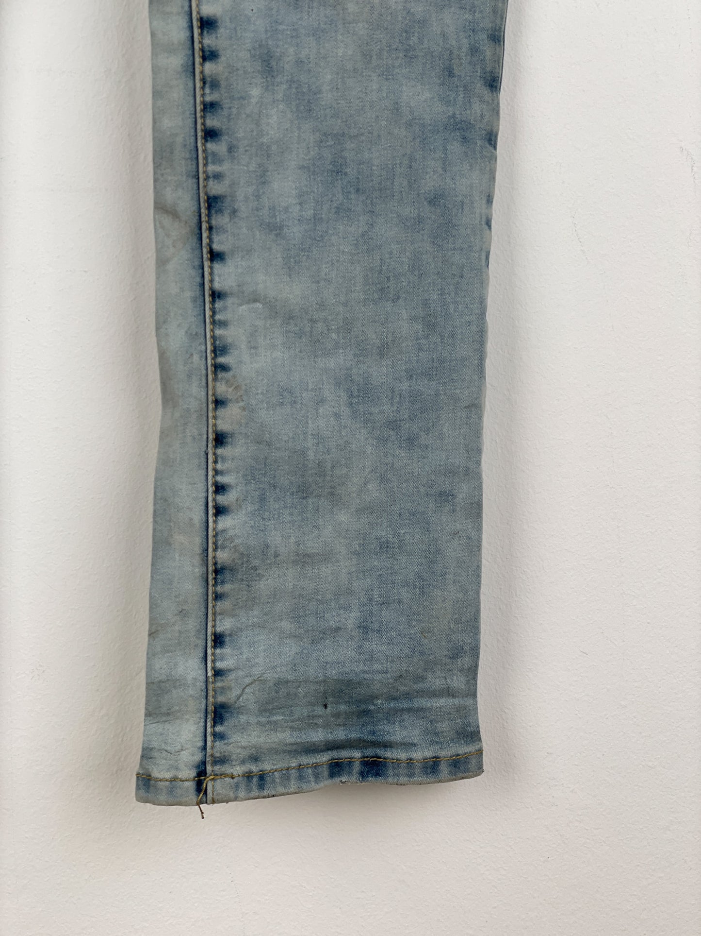 Balmain Repaired Lightwash Biker Denim Jeans