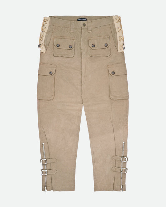 Dolce & Gabbana AW03 Side-Lace Bondage Cargo Pants
