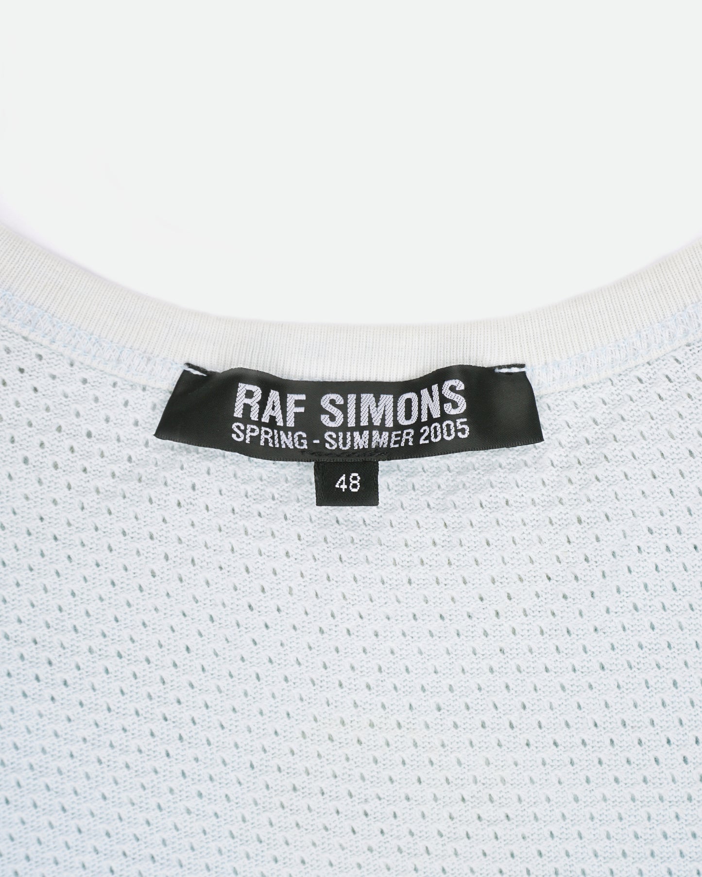 Raf Simons SS05 Texas Pieces Jersey Tank-Top blue M