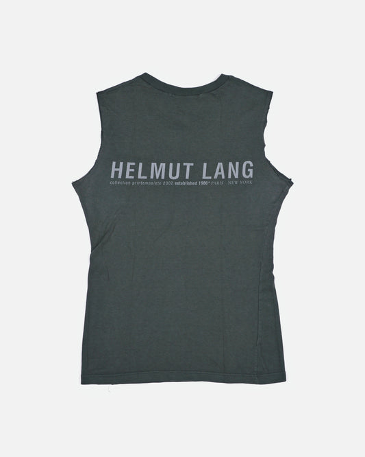 Helmut Lang SS02 Sleeveless Logo-Backprint T-Shirt