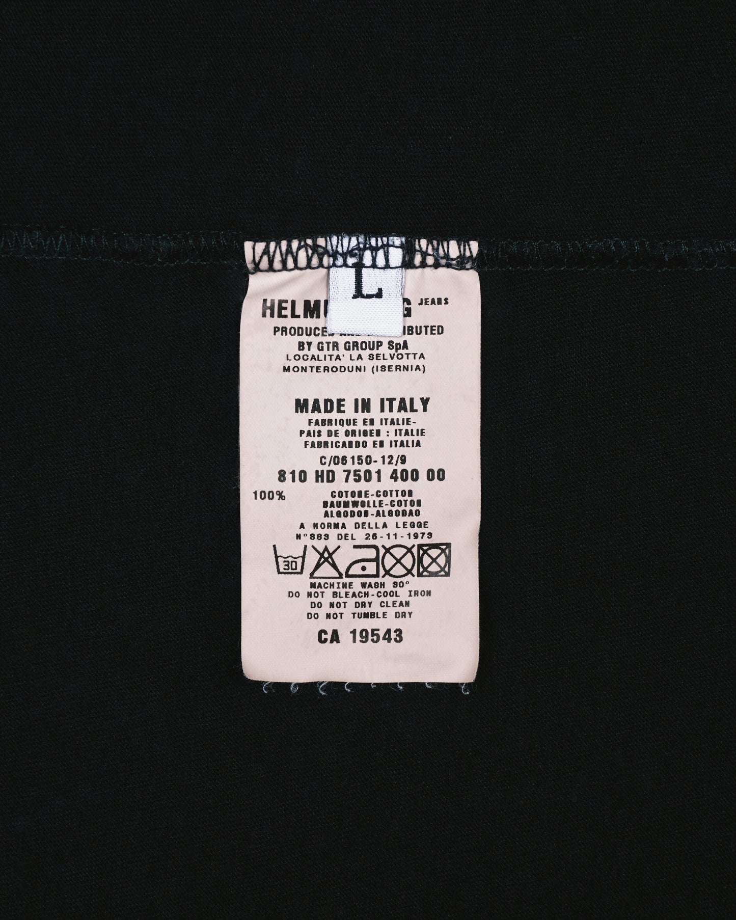 Helmut Lang SS00 Press Logo-Backprint T-Shirt
