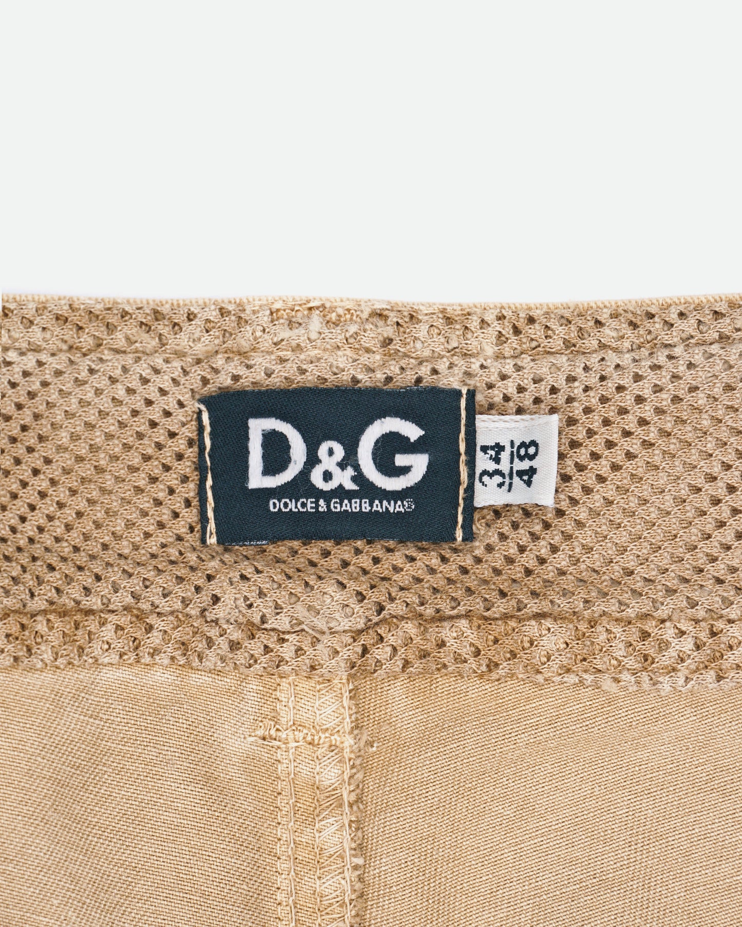 Dolce & Gabbana D&G AW03 Front-Zip Cargo Pants beige 34