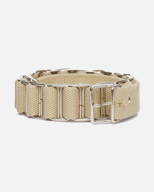 Helmut Lang AW98 Chain Canvas Belt beige