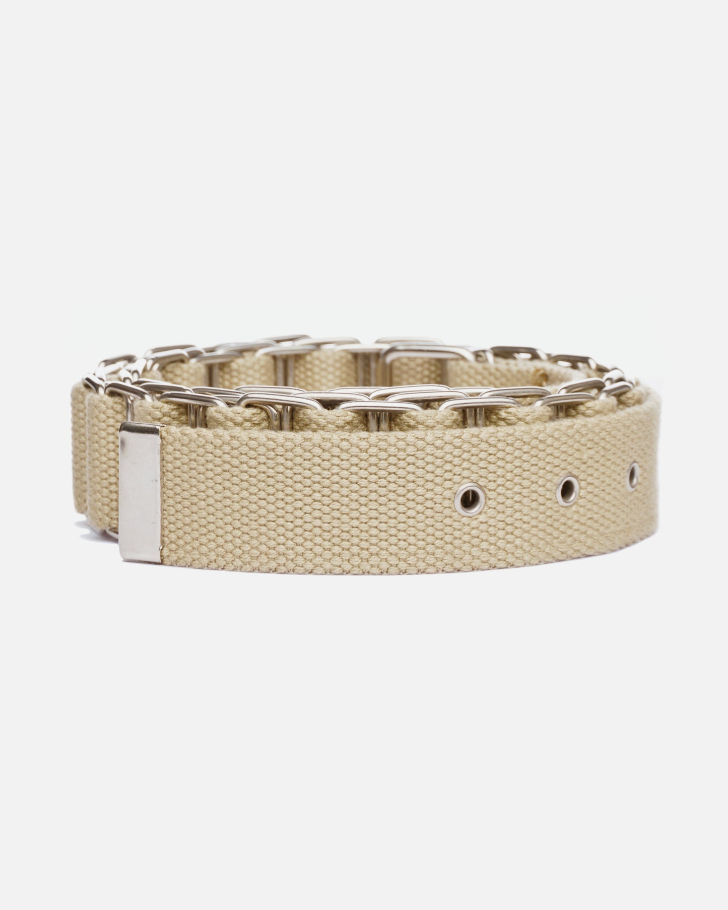 Helmut Lang AW98 Chain Canvas Belt beige