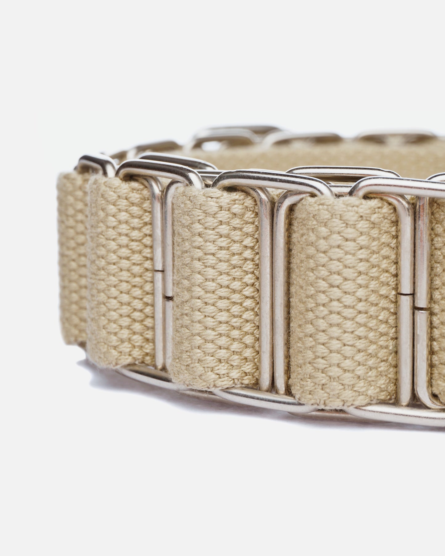 Helmut Lang AW98 Chain Canvas Belt beige
