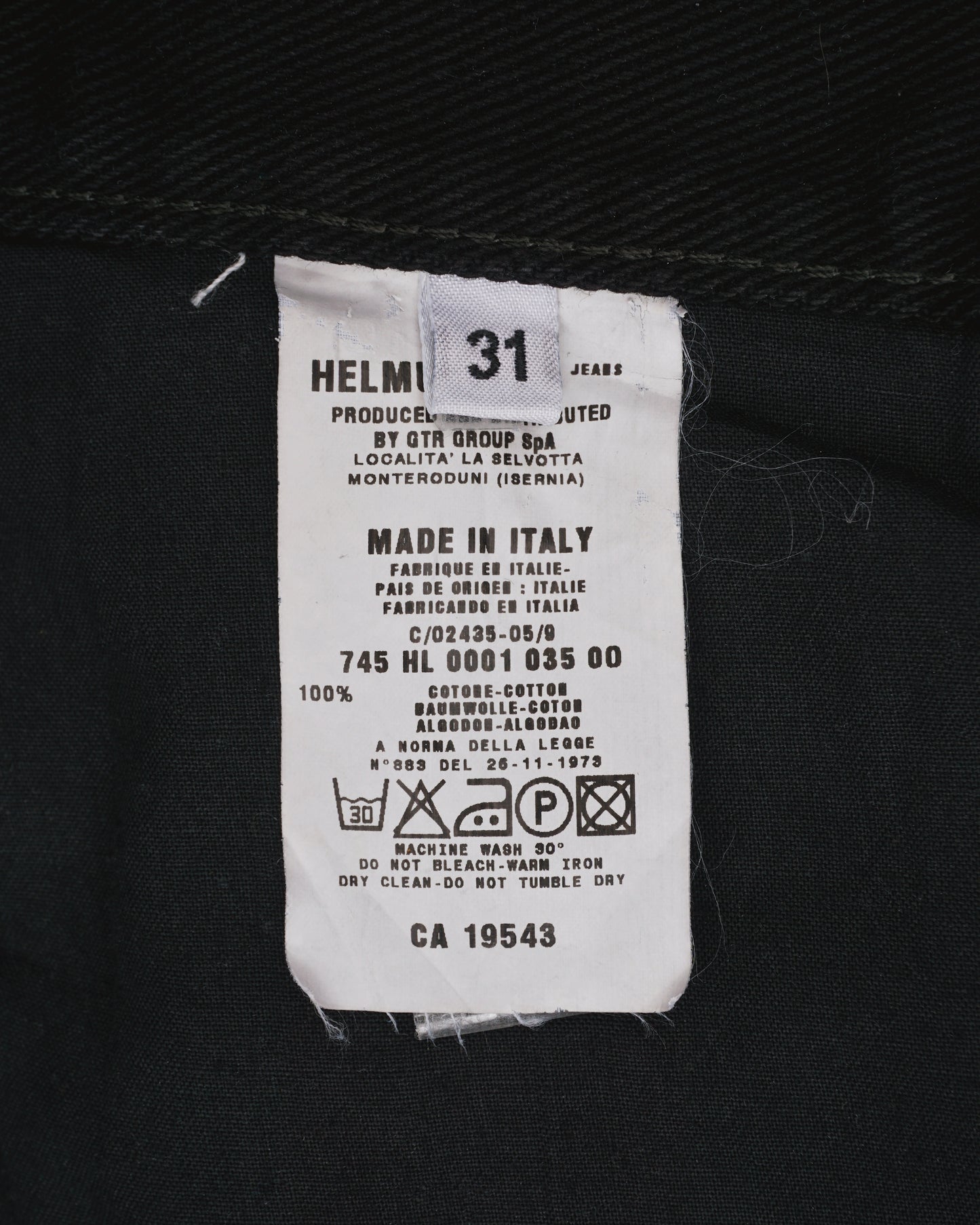 Helmut Lang Jeans SS99 Coated Denim Jeans