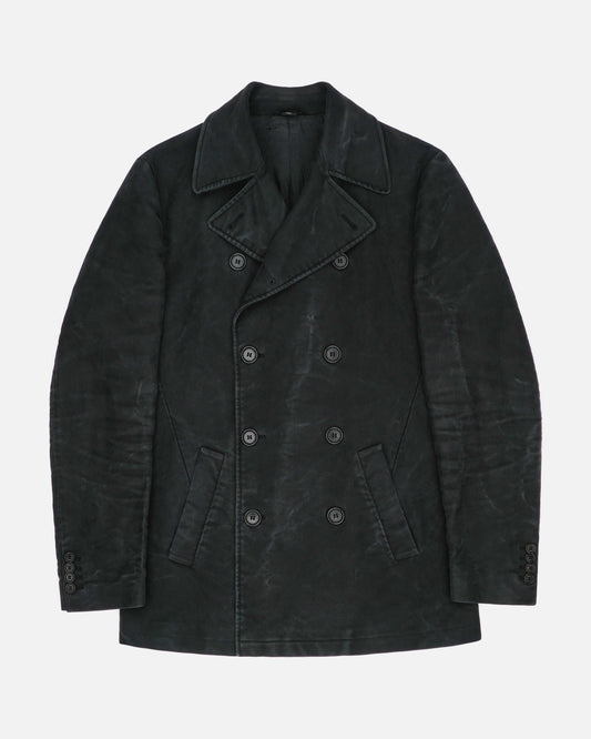 Helmut Lang 1990s Faded Moleskin Peacoat