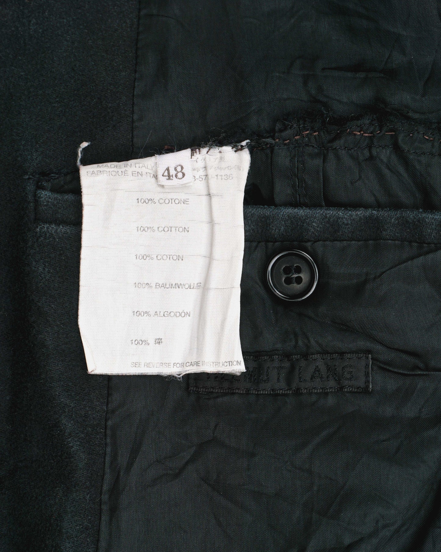 Helmut Lang 1990s Faded Moleskin Peacoat