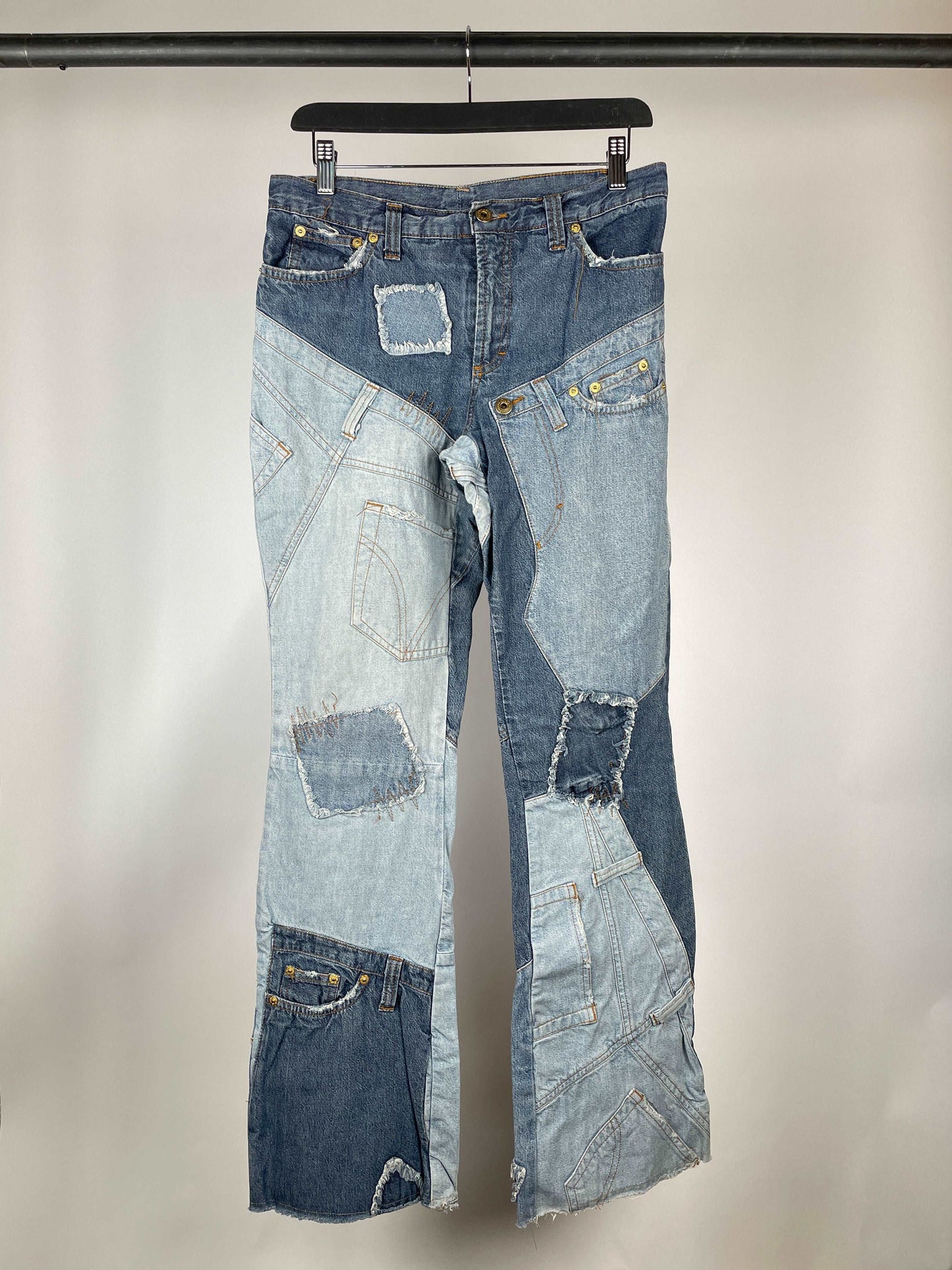 Dolce & Gabbana Flared Reconstructed Denim Jeans