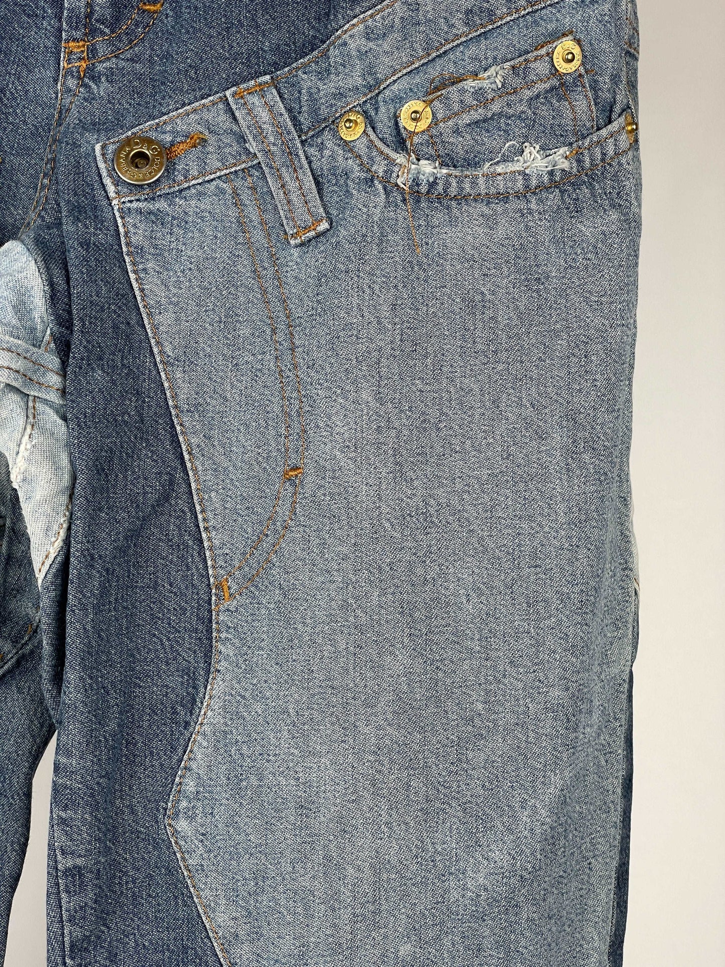 Dolce & Gabbana Flared Reconstructed Denim Jeans