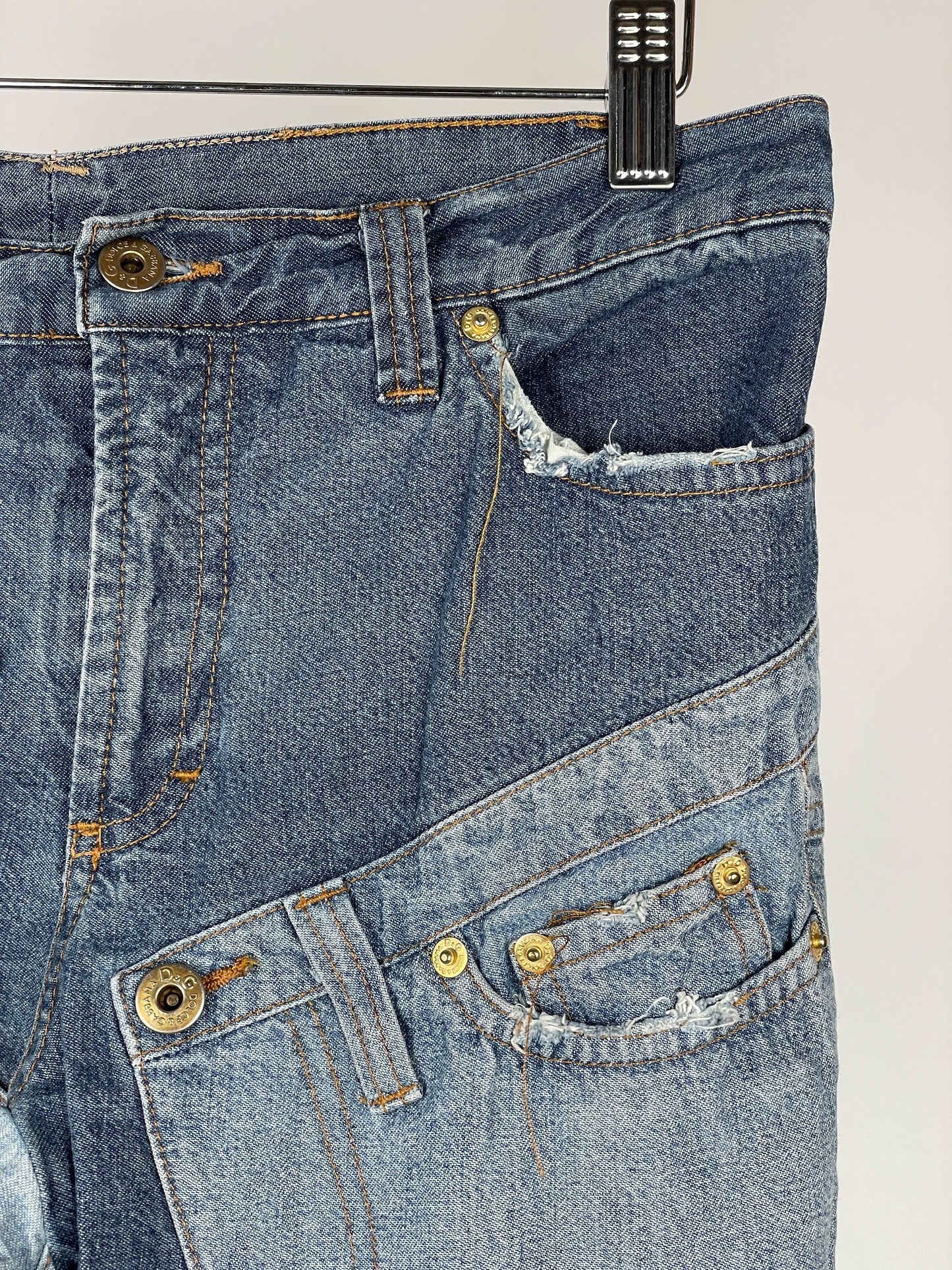 Dolce & Gabbana Flared Reconstructed Denim Jeans