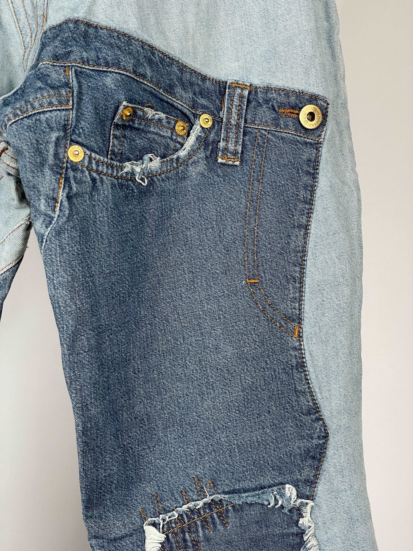 Dolce & Gabbana Flared Reconstructed Denim Jeans