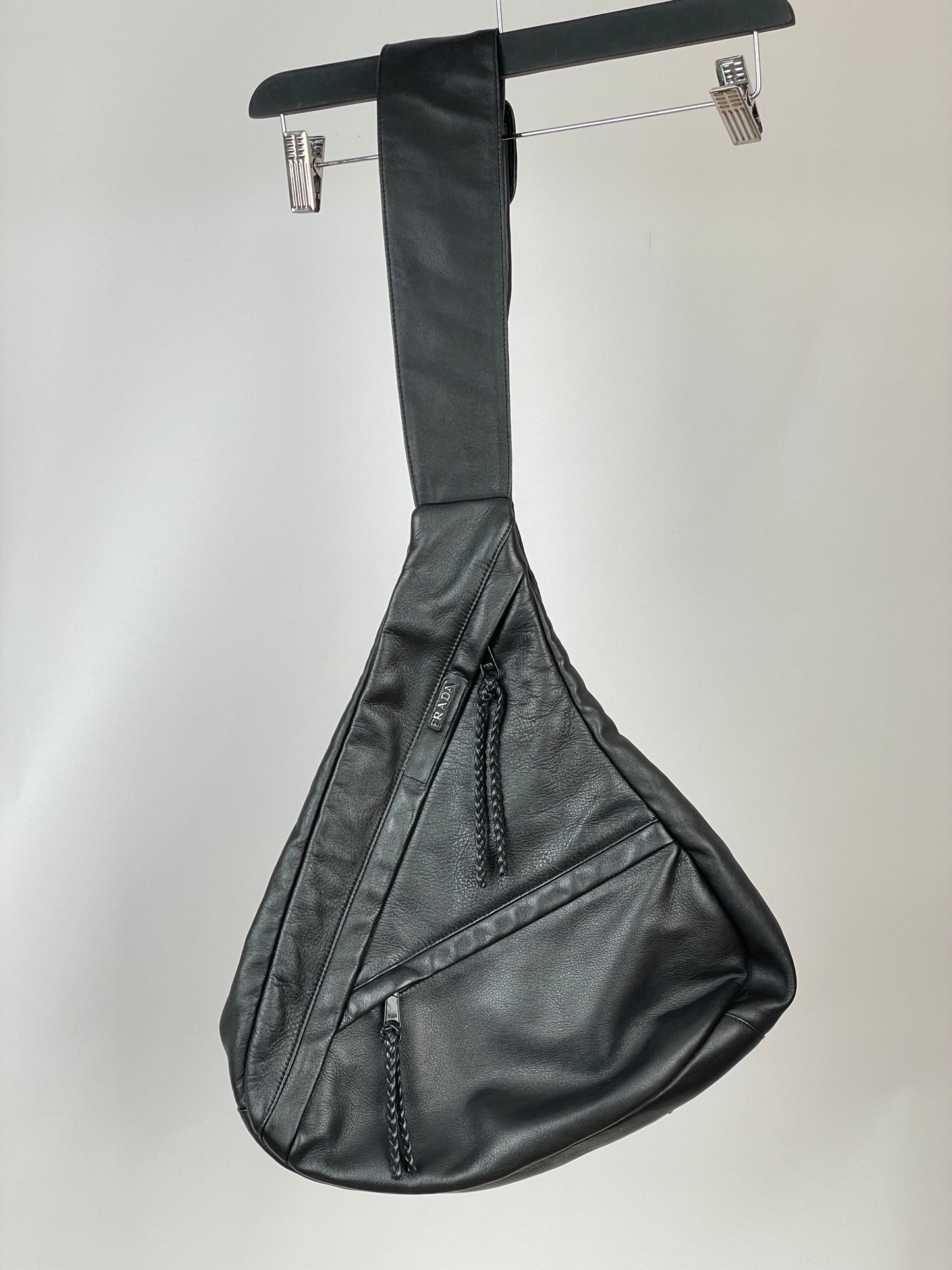 Prada 2000s Leather Crossbody Messenger Bag