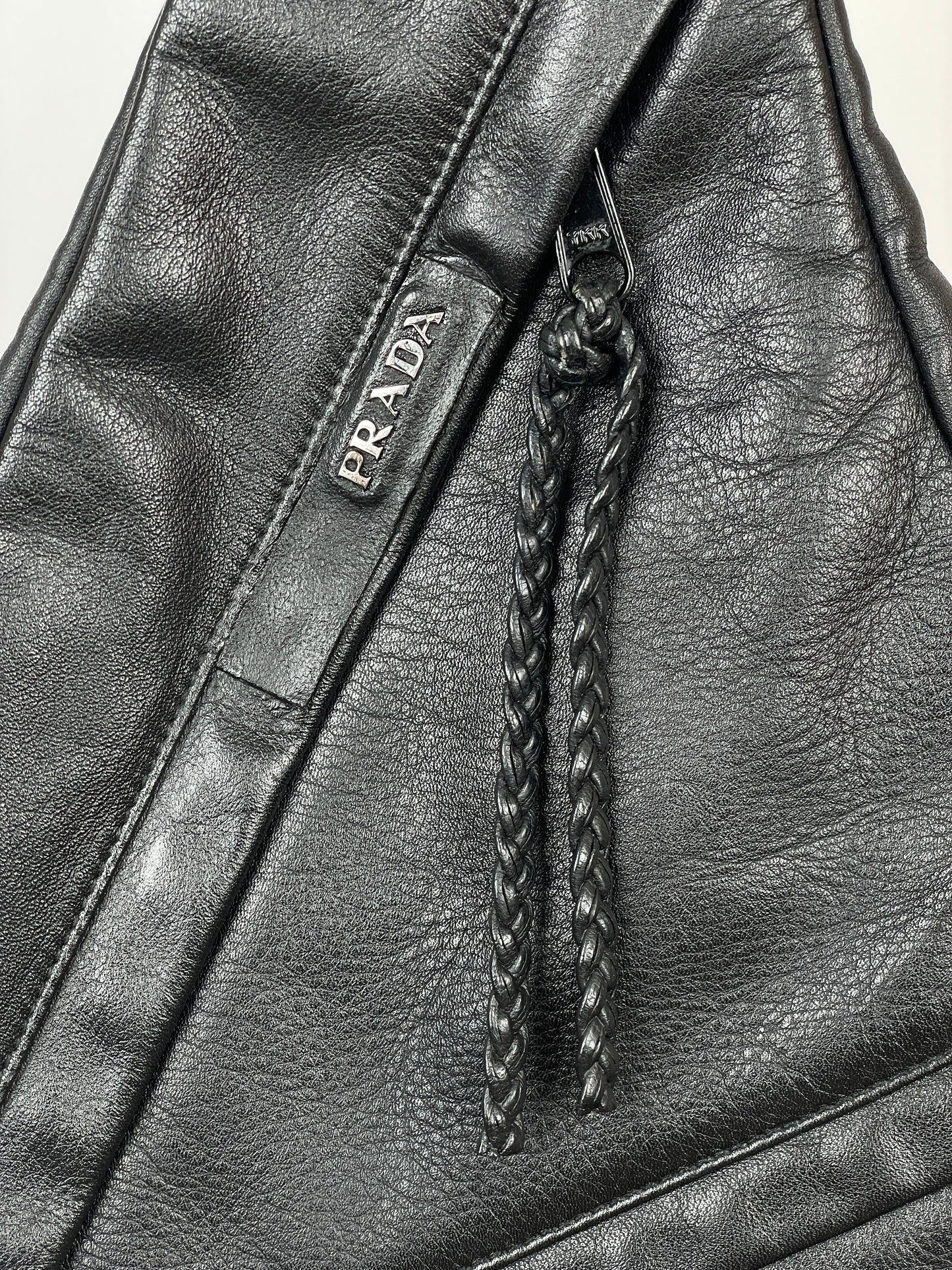 Prada 2000s Leather Crossbody Messenger Bag