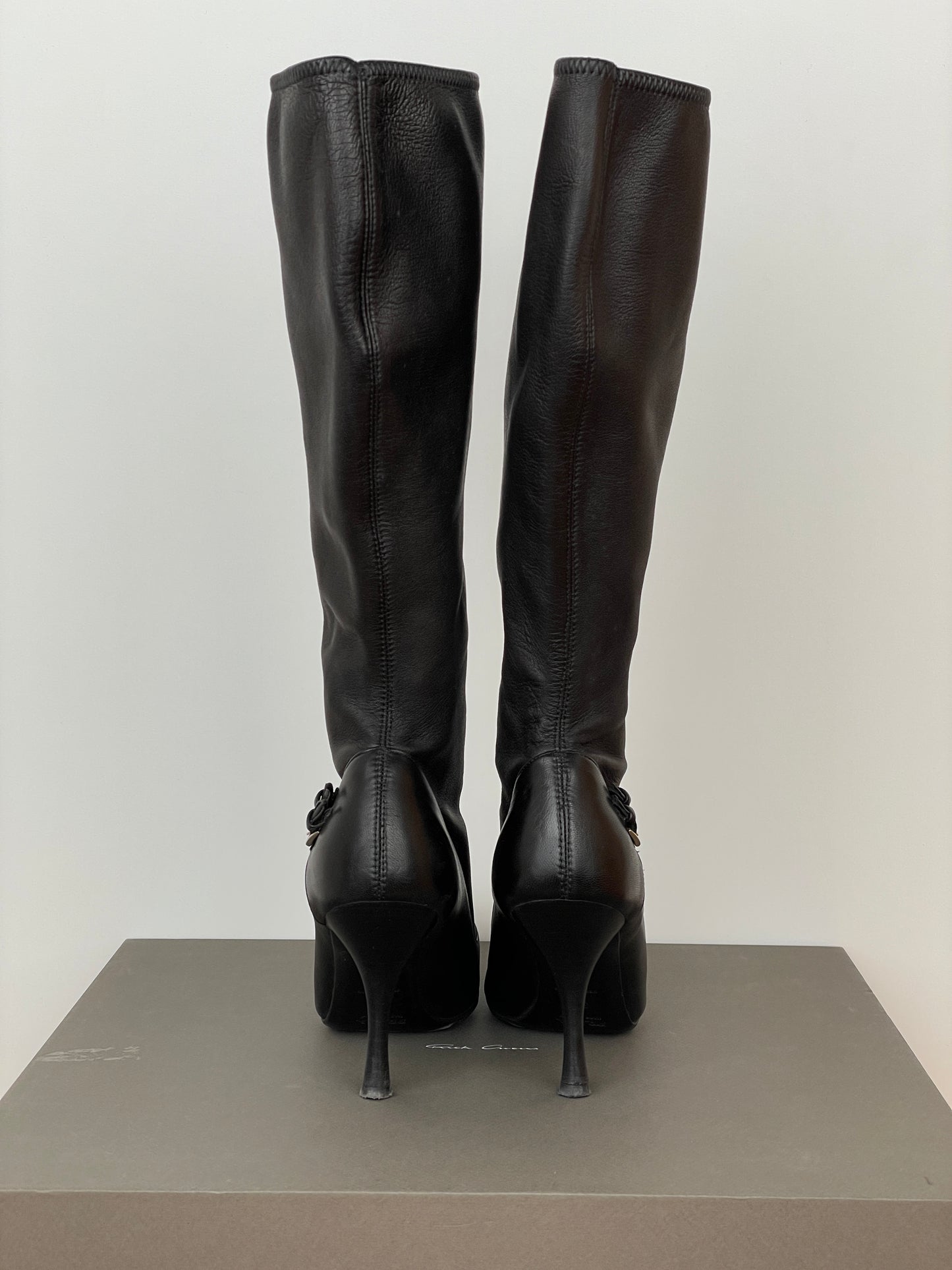 Prada 2000s Buckle Kitten Heel Boots