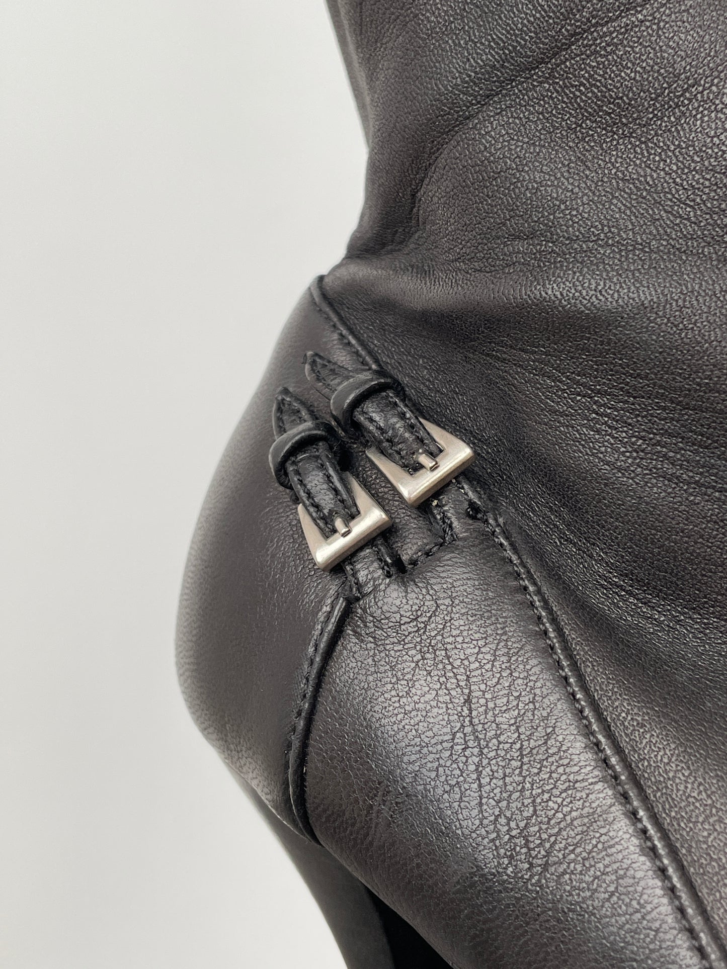 Prada 2000s Buckle Kitten Heel Boots