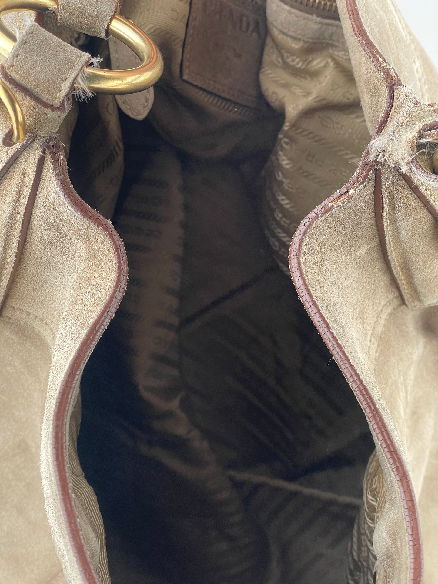 Prada 2000s Scamosciato Suede Hobo Shoulder Bag