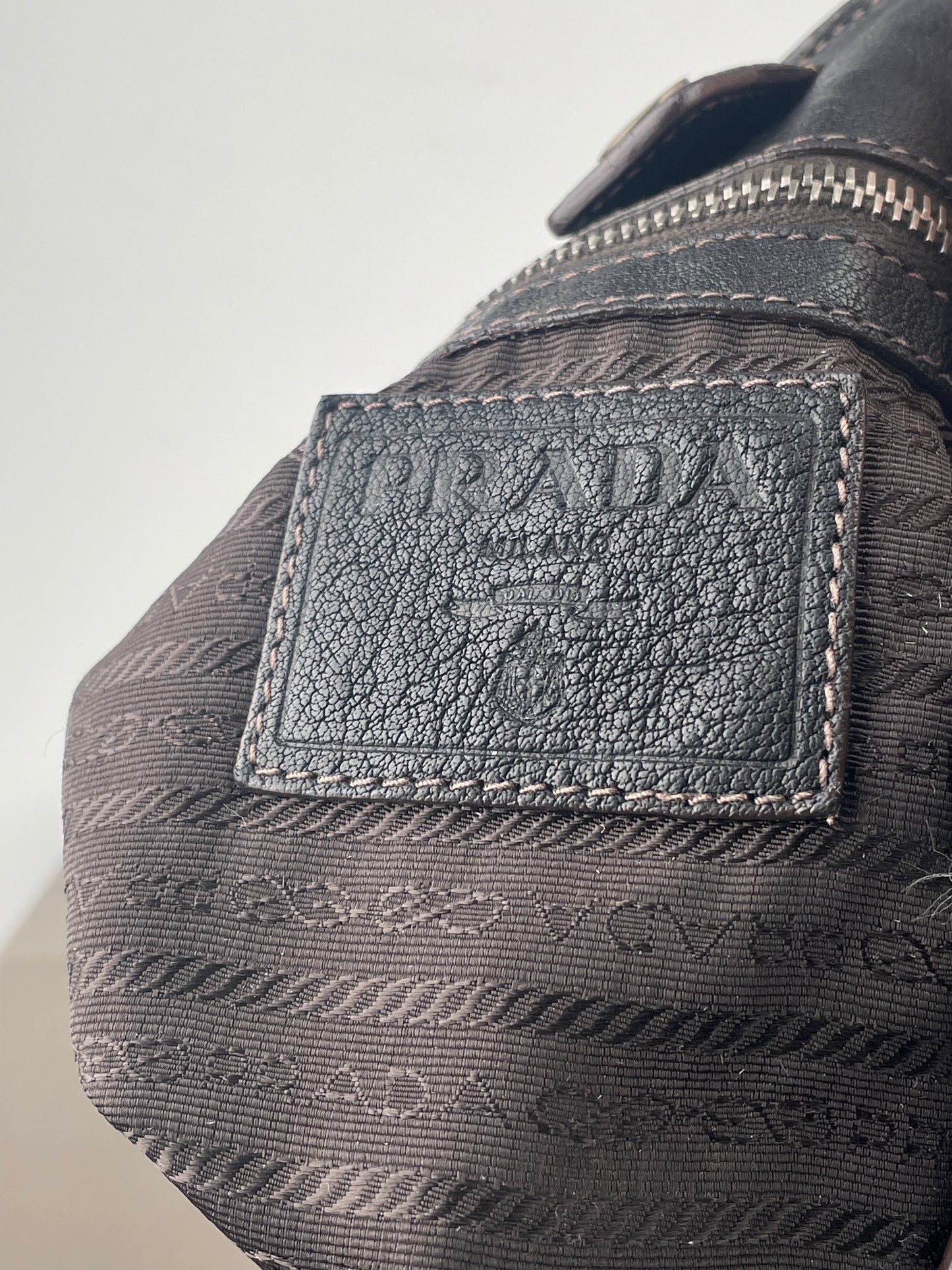 Prada 2000s Jacquard Canvas Shopper Handbag