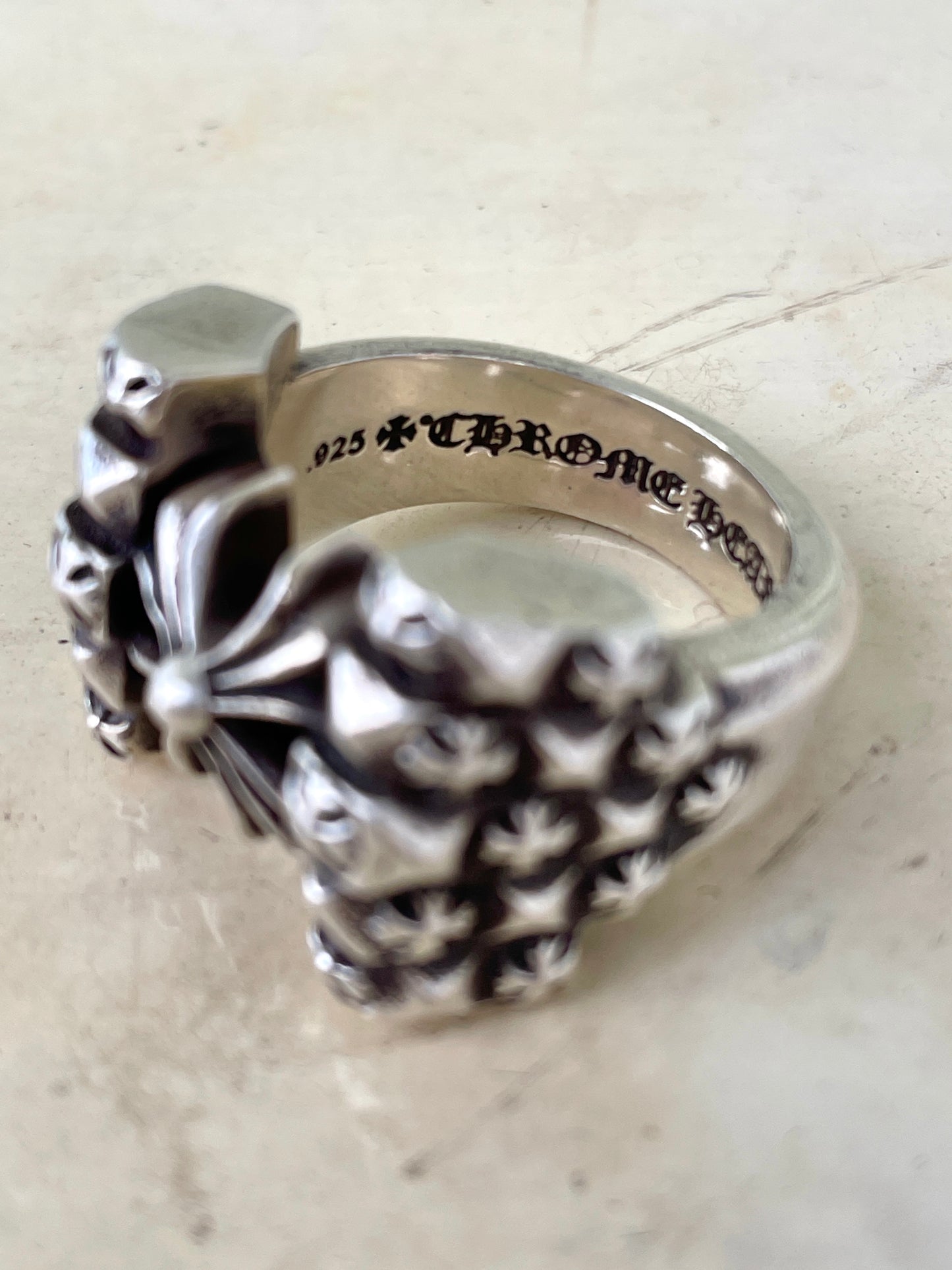 Chrome Hearts Big Plus Cross Tie Fighter Ring