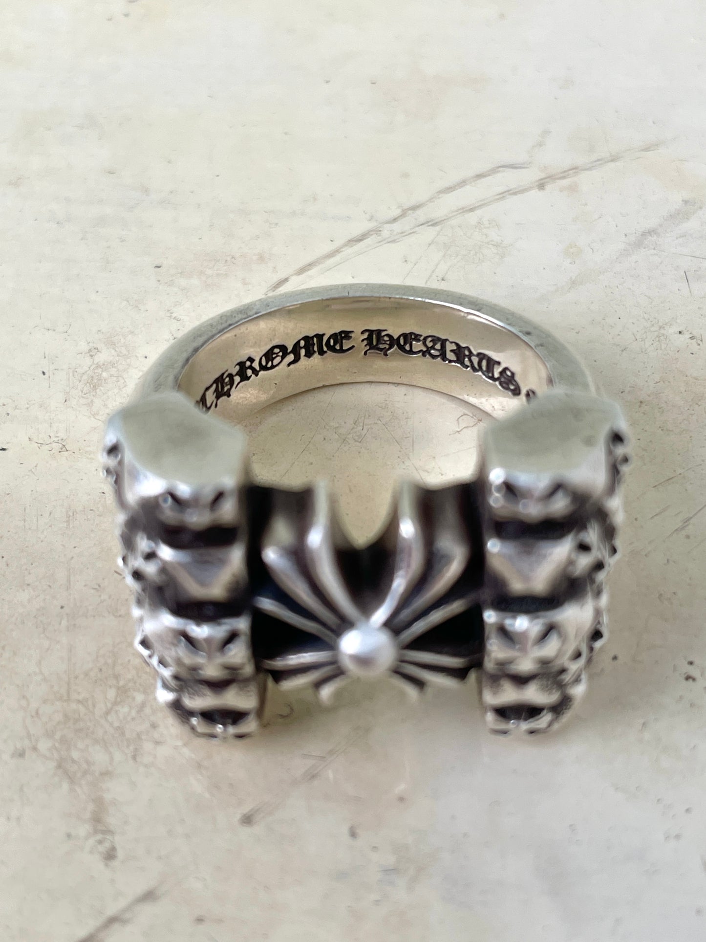 Chrome Hearts Big Plus Cross Tie Fighter Ring