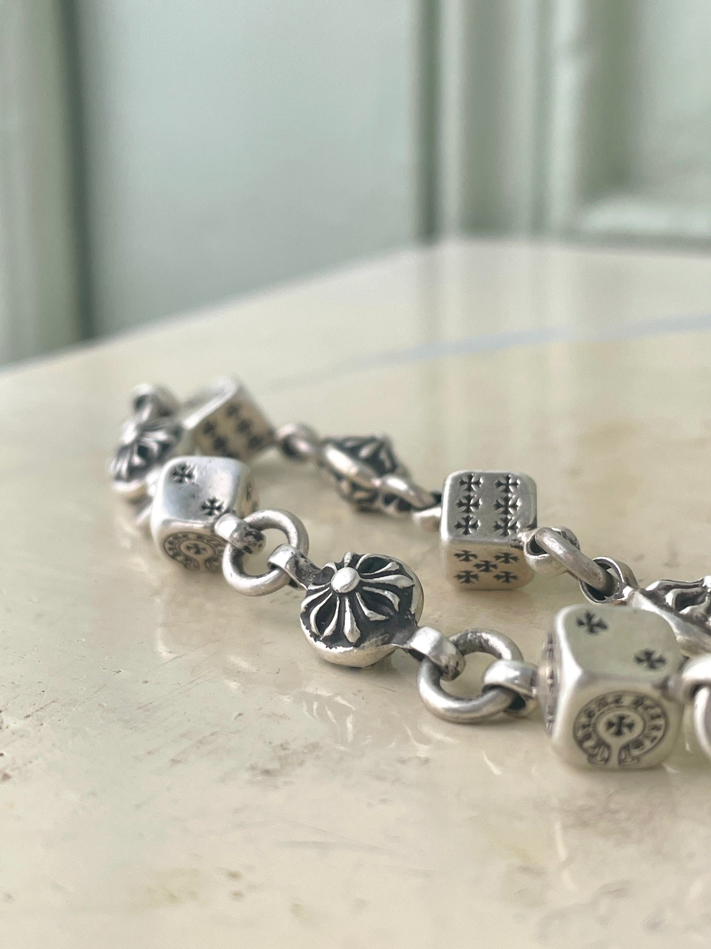 Chrome Hearts Dice Crosball Bracelet