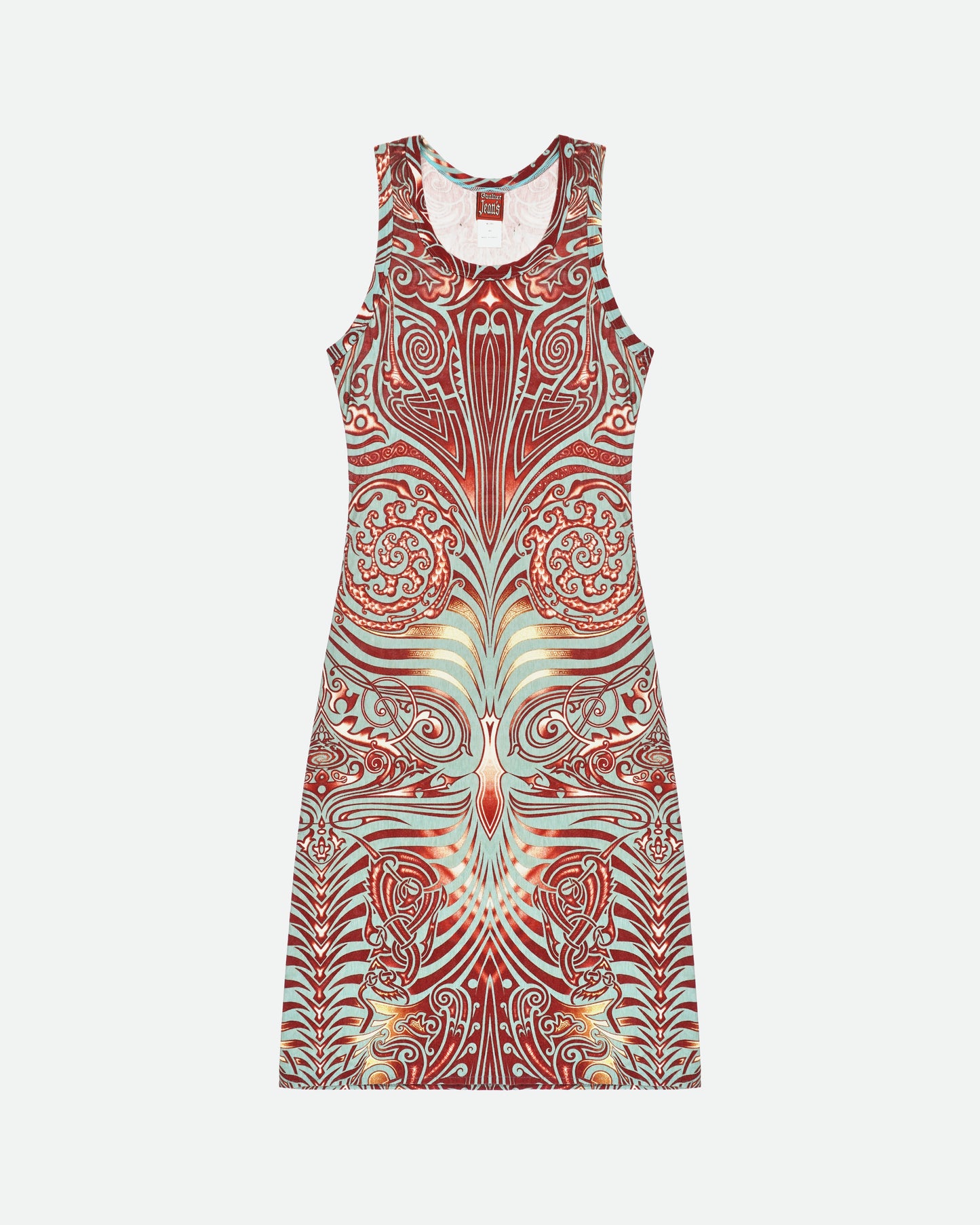 Jean Paul Gaultier SS96 "Cyberbaba" Maori Tribal-Tattoo Maxi Dress