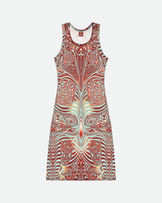 Jean Paul Gaultier SS96 "Cyberbaba" Maori Tribal-Tattoo Maxi Dress