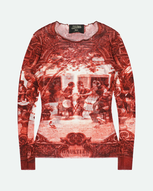 Jean Paul Gaultier SS98 Frida Kahlo French Coutyard Mesh Longsleeve