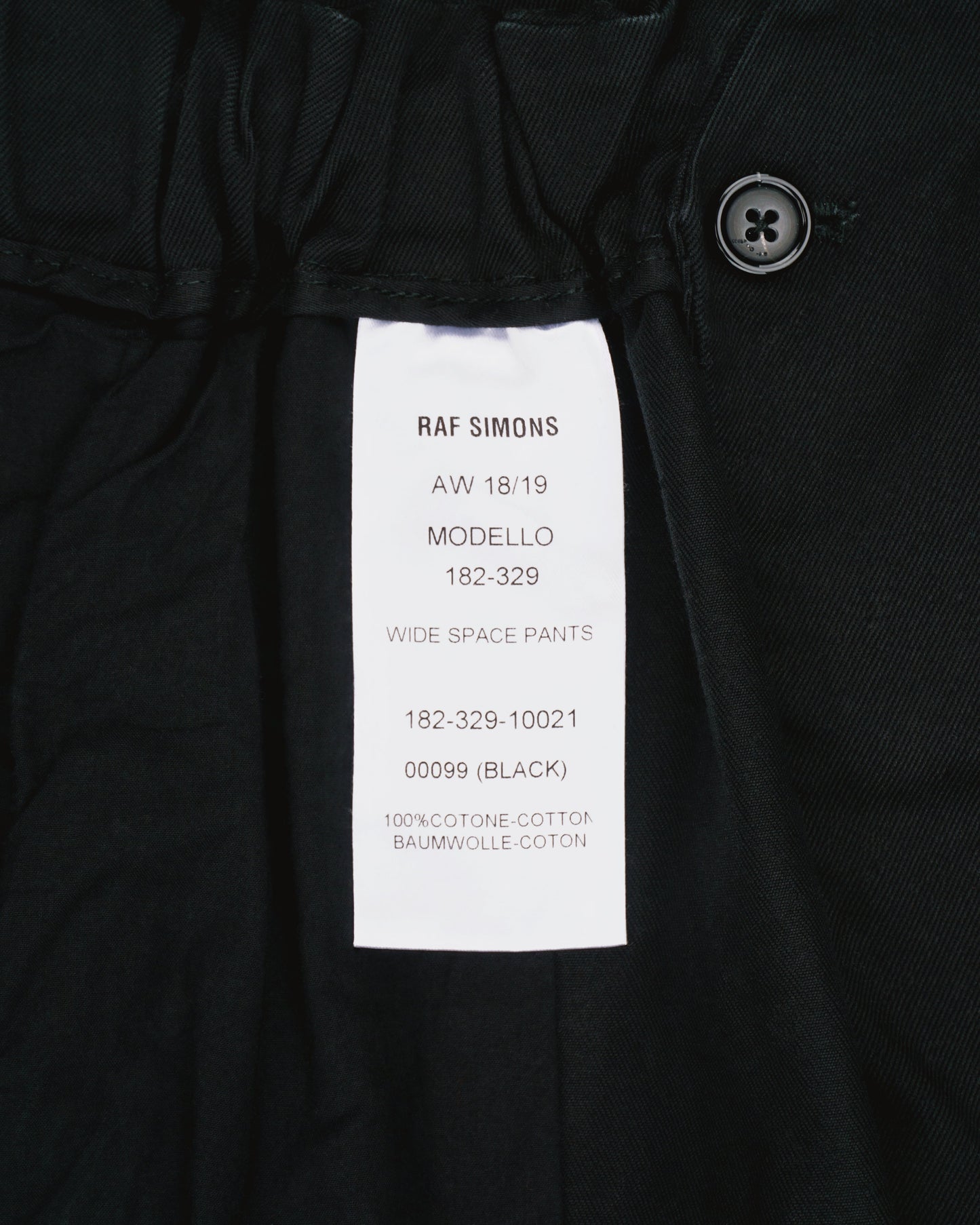 Raf Simons AW18 Wideleg Space Pants